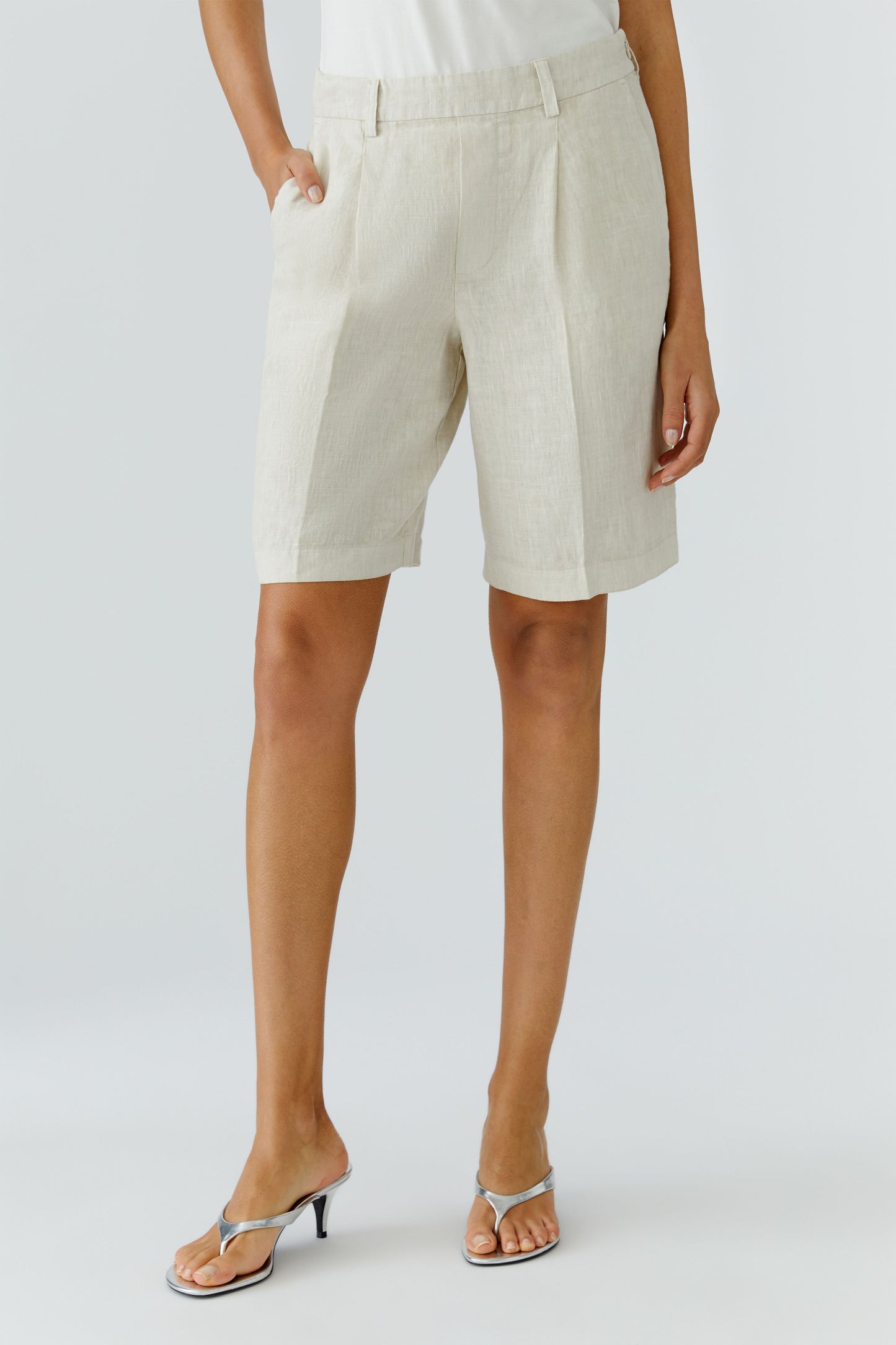 Oui Biscuit Linen Shorts 97220
