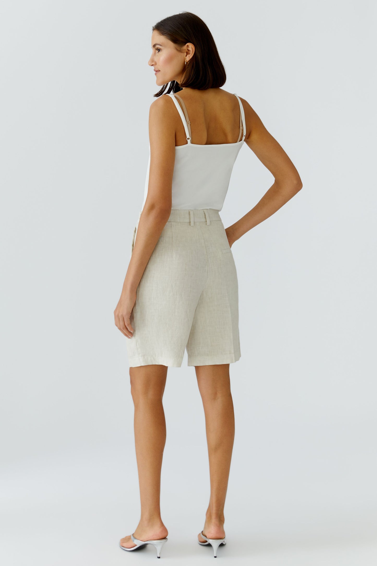Oui Biscuit Linen Shorts 97220