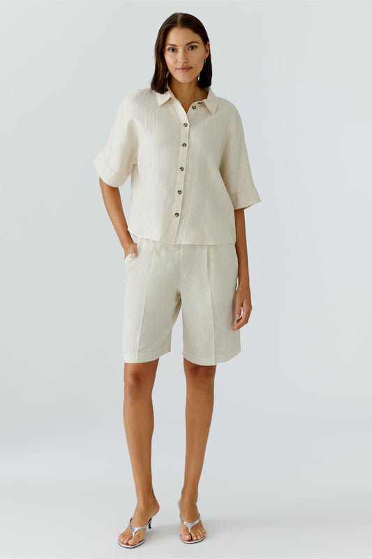 Oui Biscuit Linen Shirt 97229