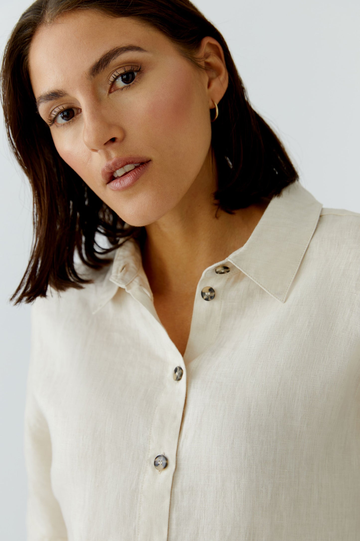 Oui Biscuit Linen Shirt 97229