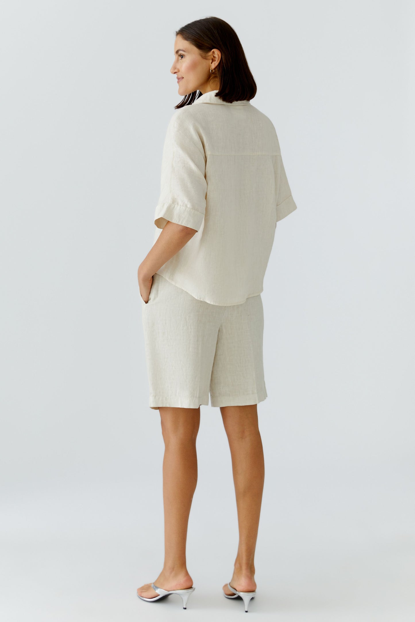 Oui Biscuit Linen Shirt 97229