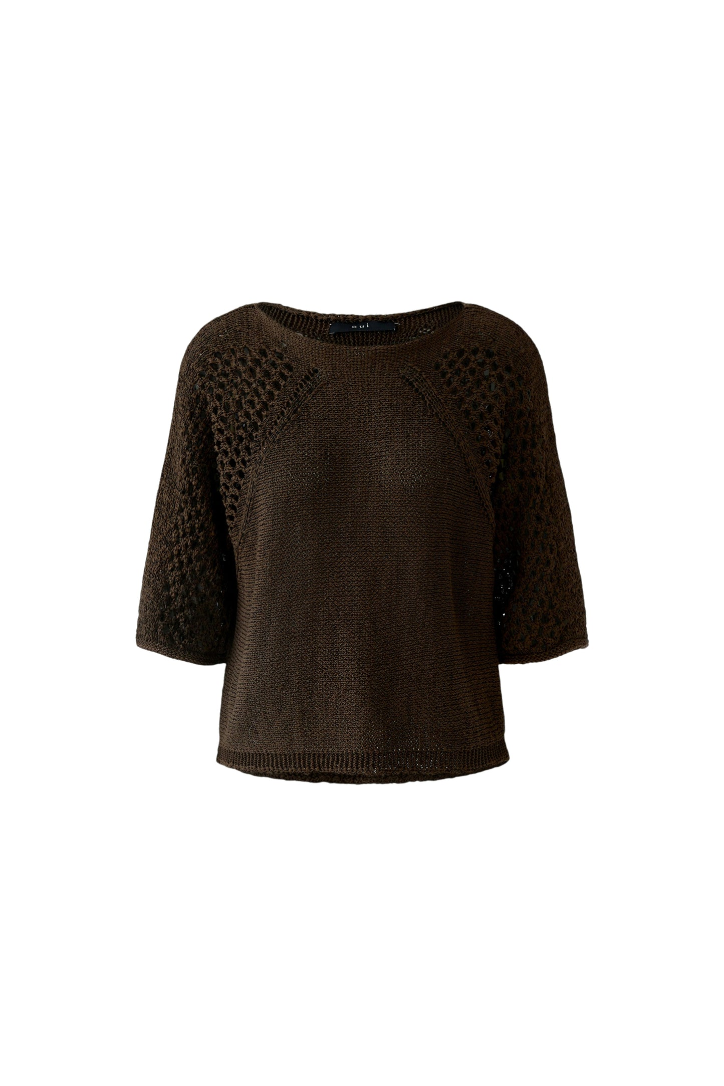 Oui Brown Holey Sweater 97270