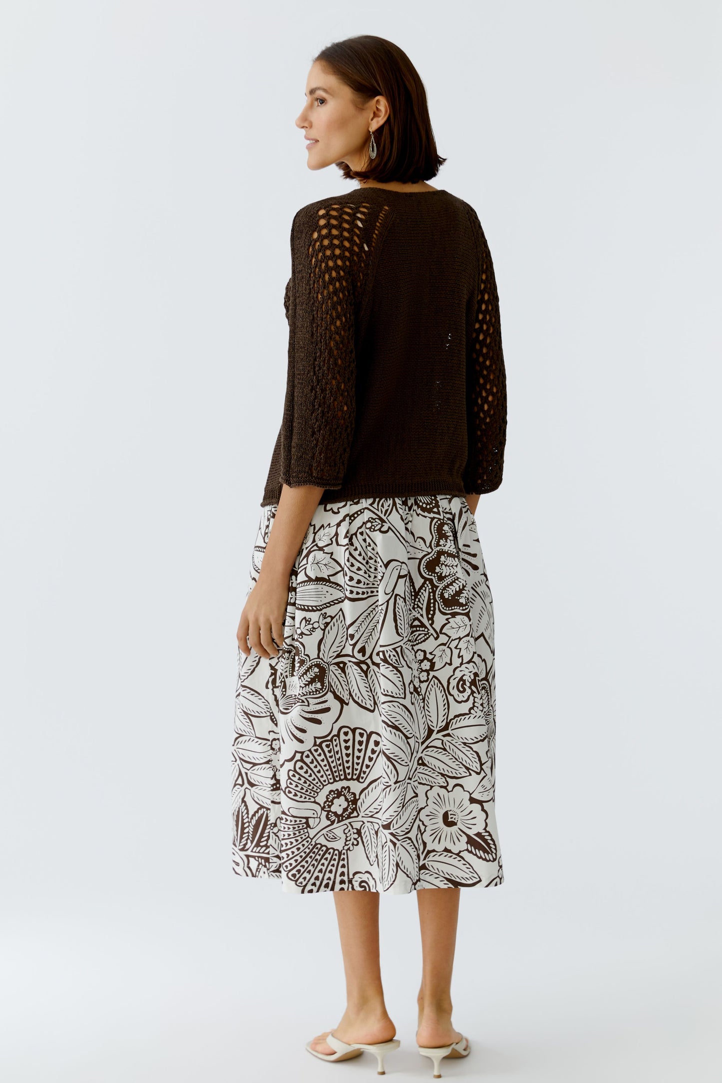 Oui Brown Holey Sweater 97270