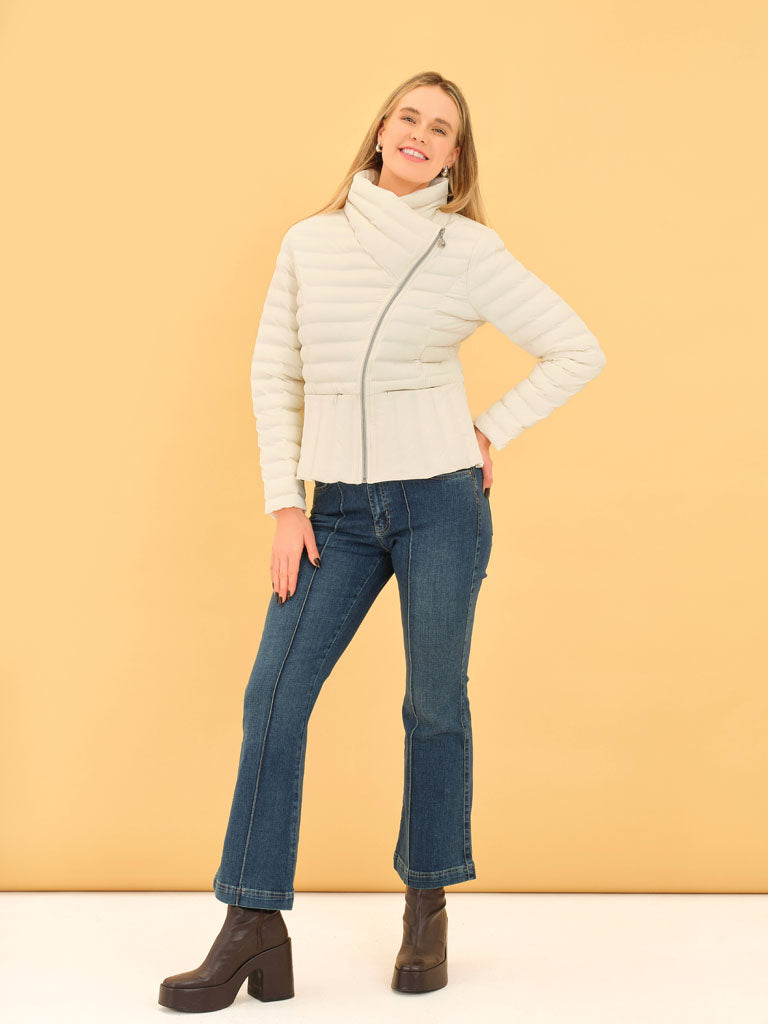 Dolcezza Off White Quilted Jacket 75810