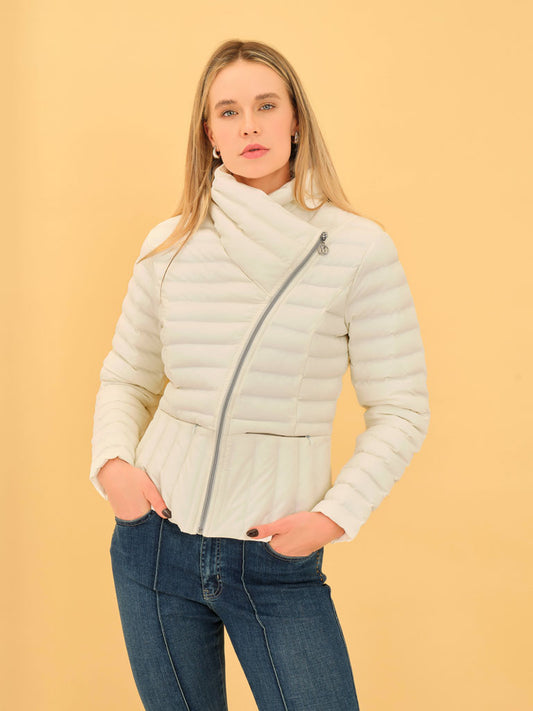 Dolcezza Off White Quilted Jacket 75810