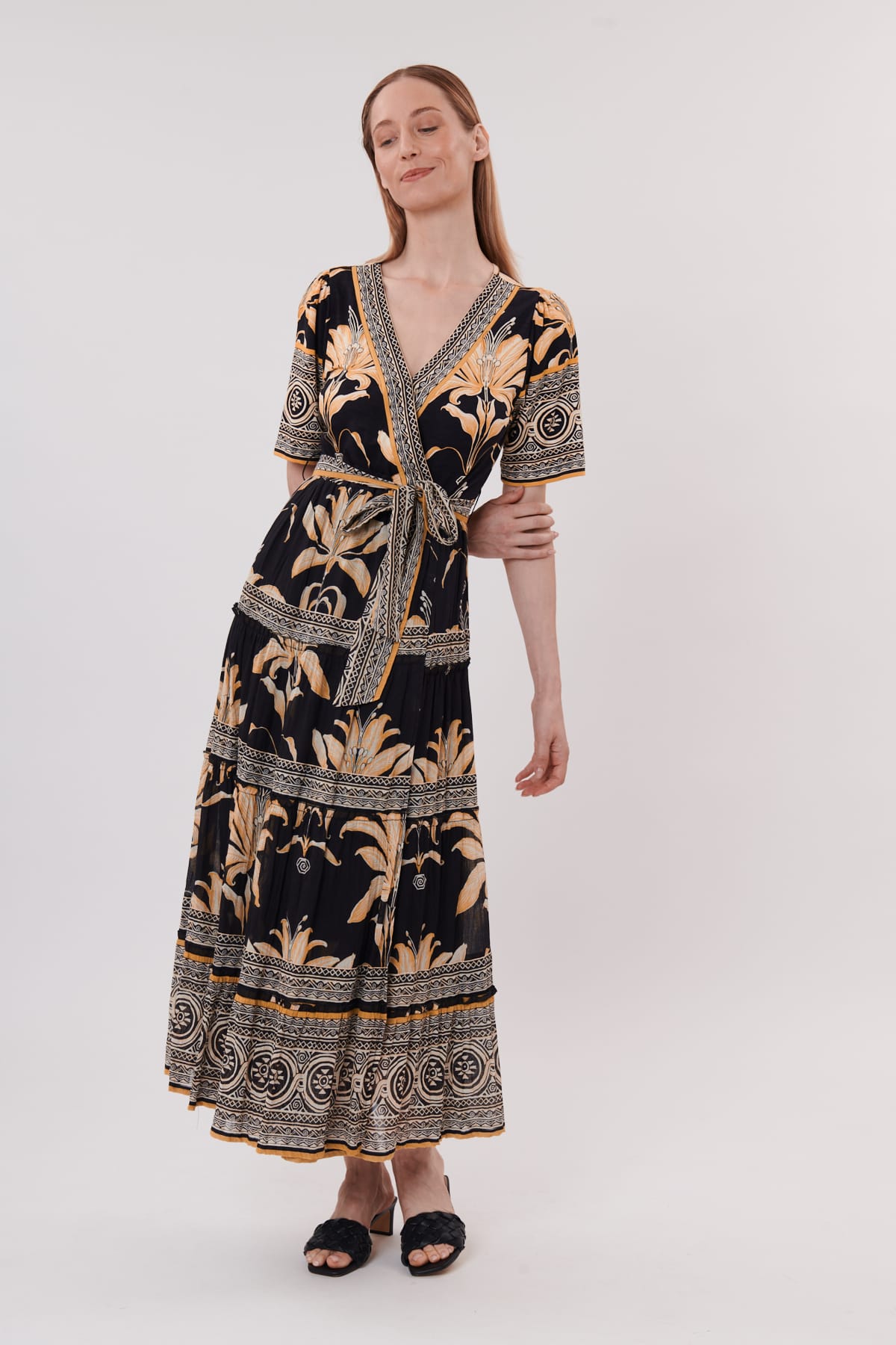 Derhy Temporel V-Neck Printed Dress