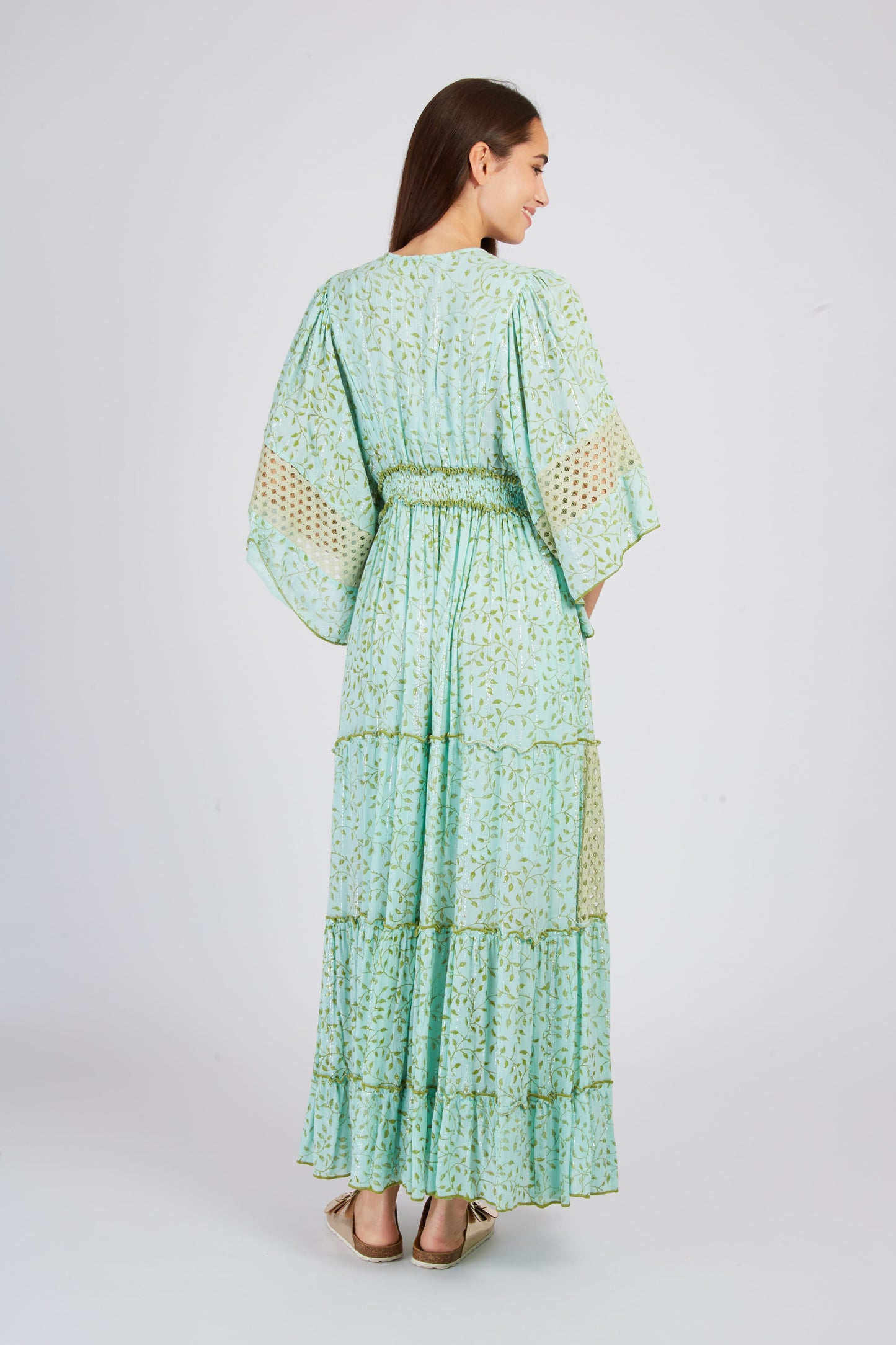 Derhy Green Sparkle Kimono Dress Caledonie