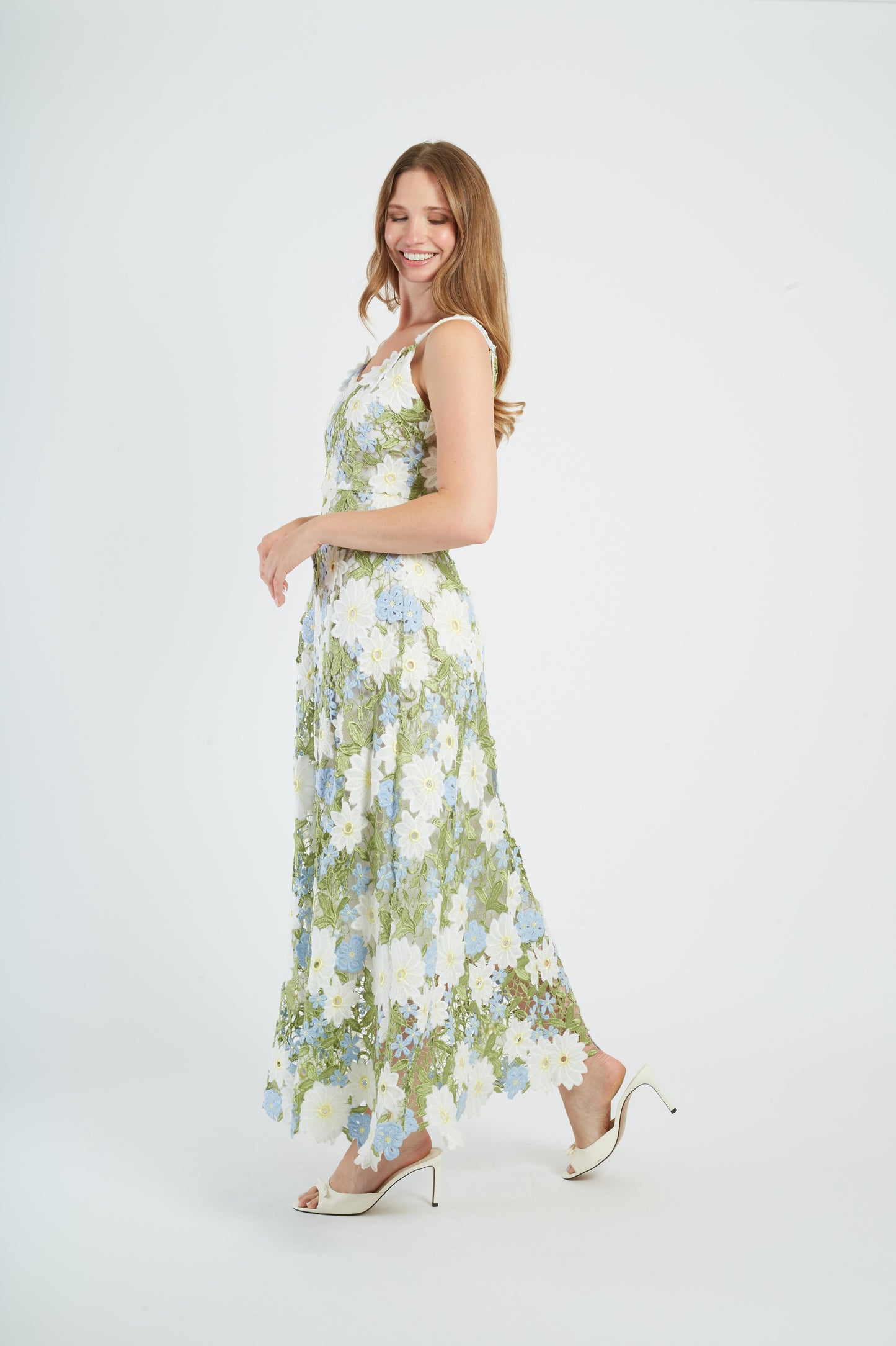 Derhy Lace Flowers Dress Margarita