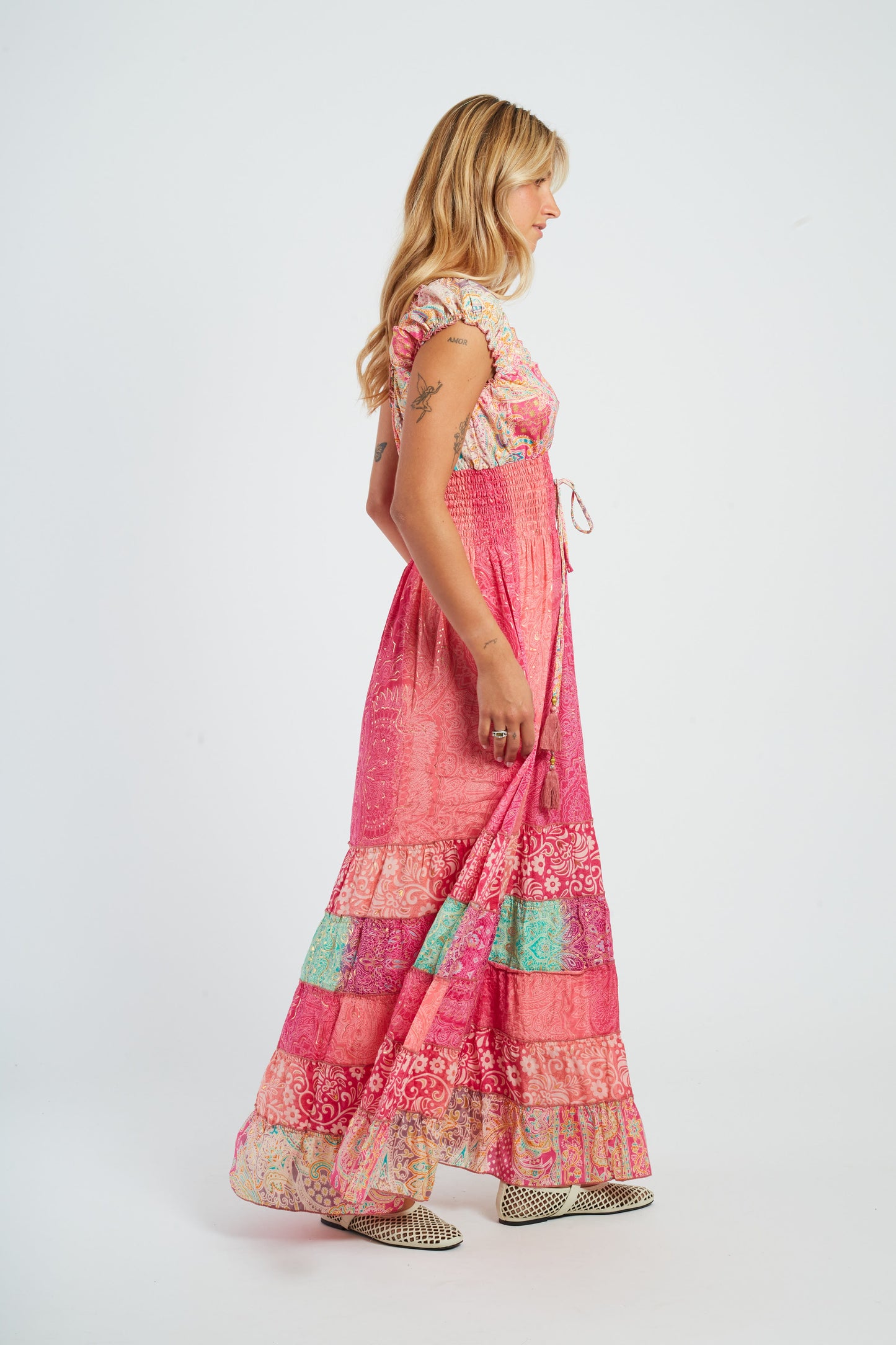 Derhy Rose Print Maxi Dress Marielle