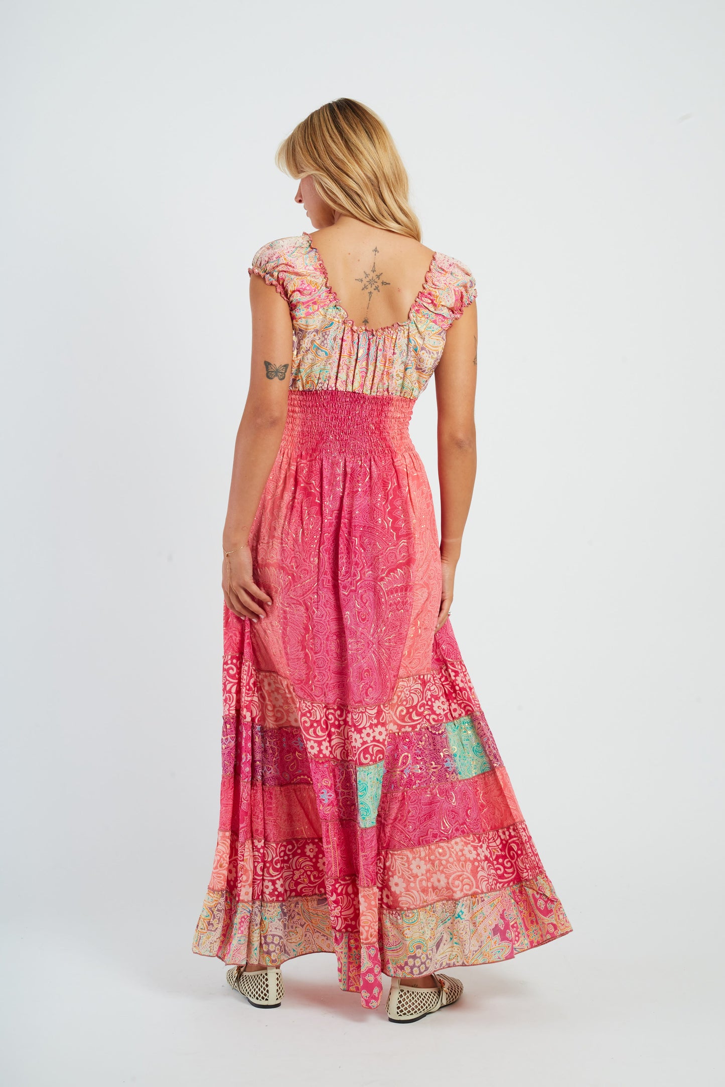 Derhy Rose Print Maxi Dress Marielle