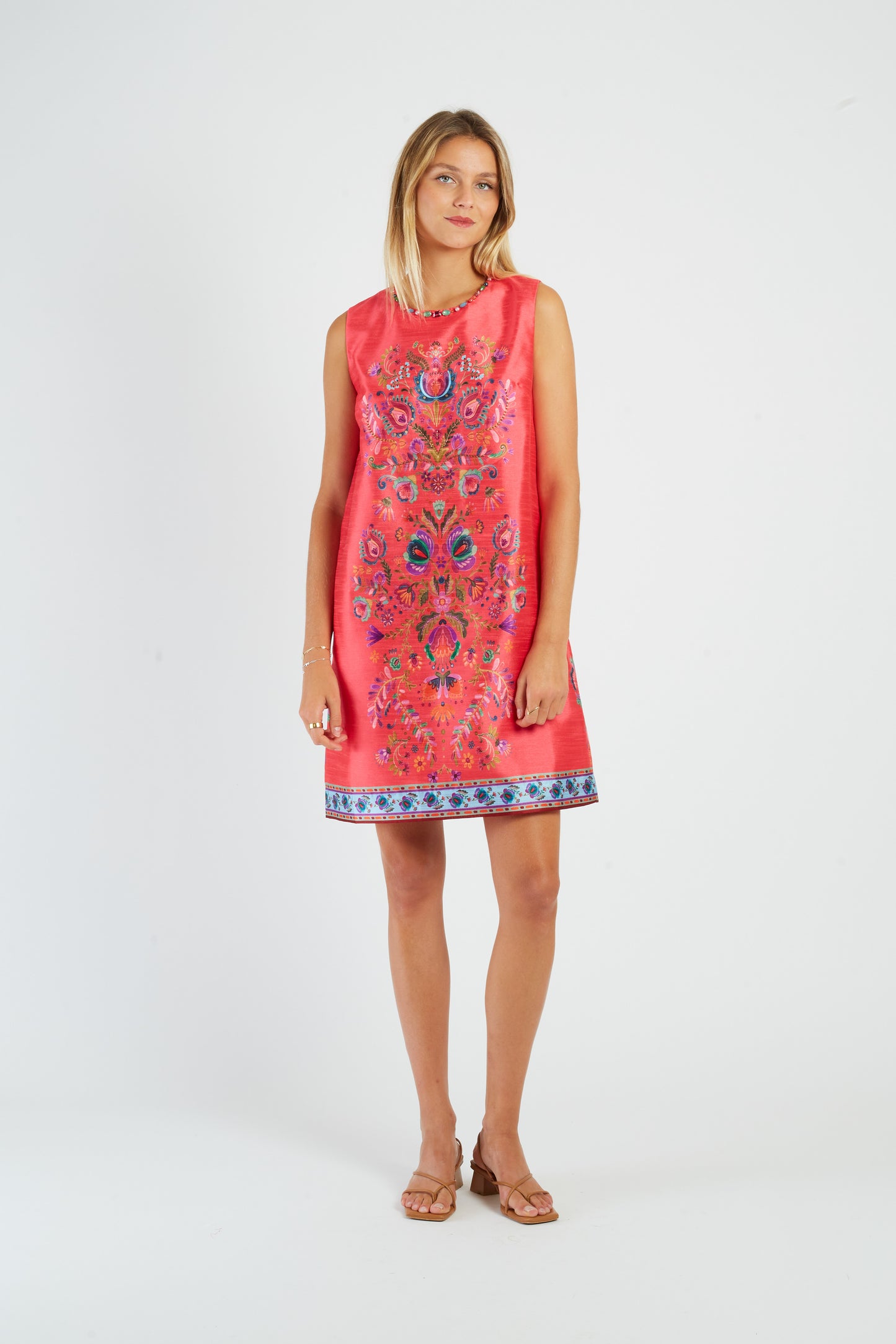 Derhy Coral Floral Dress Morse
