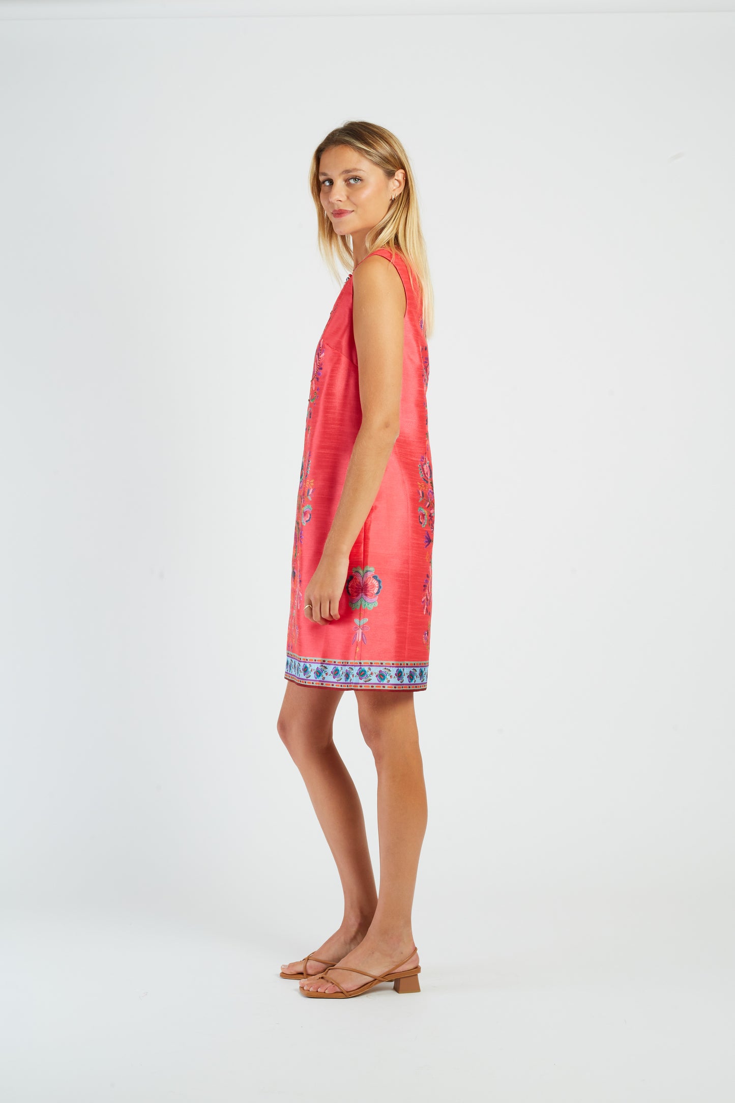 Derhy Coral Floral Dress Morse