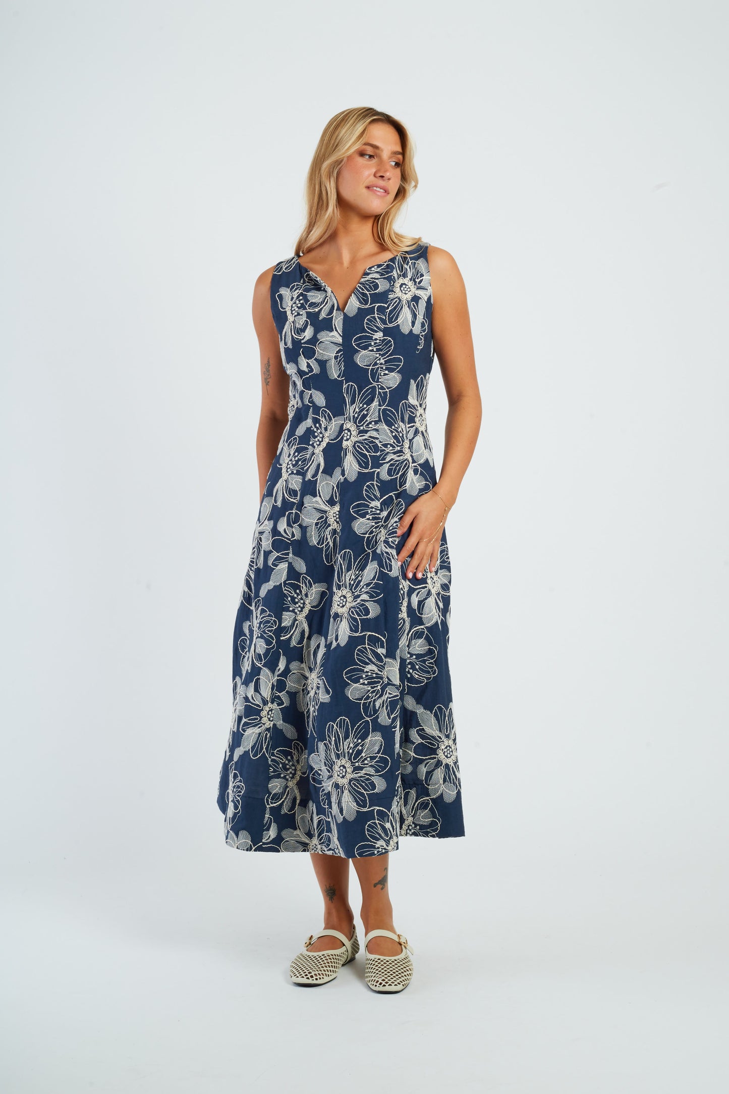 Derhy Embroidered Floral Dress Gao