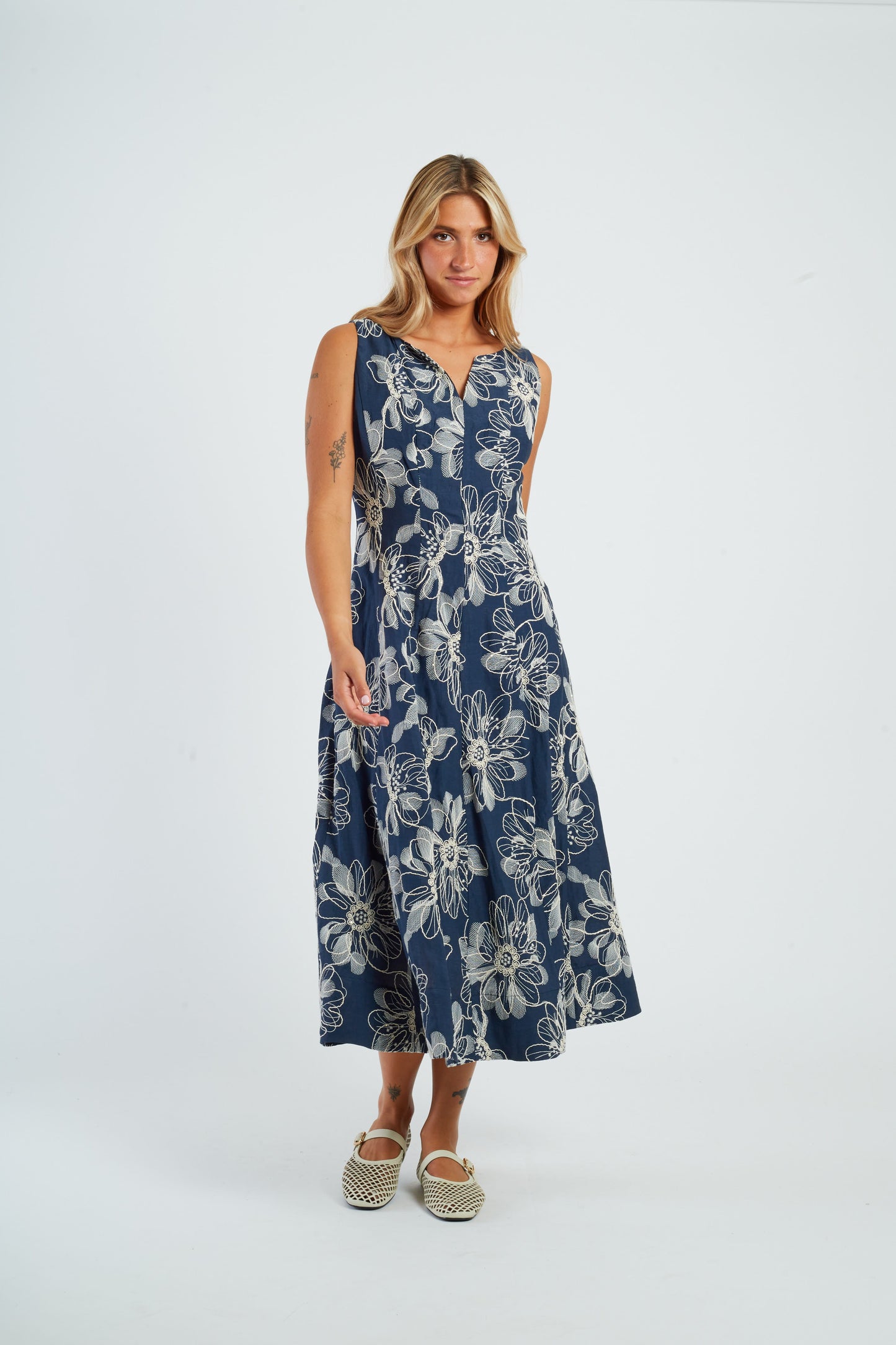 Derhy Embroidered Floral Dress Gao