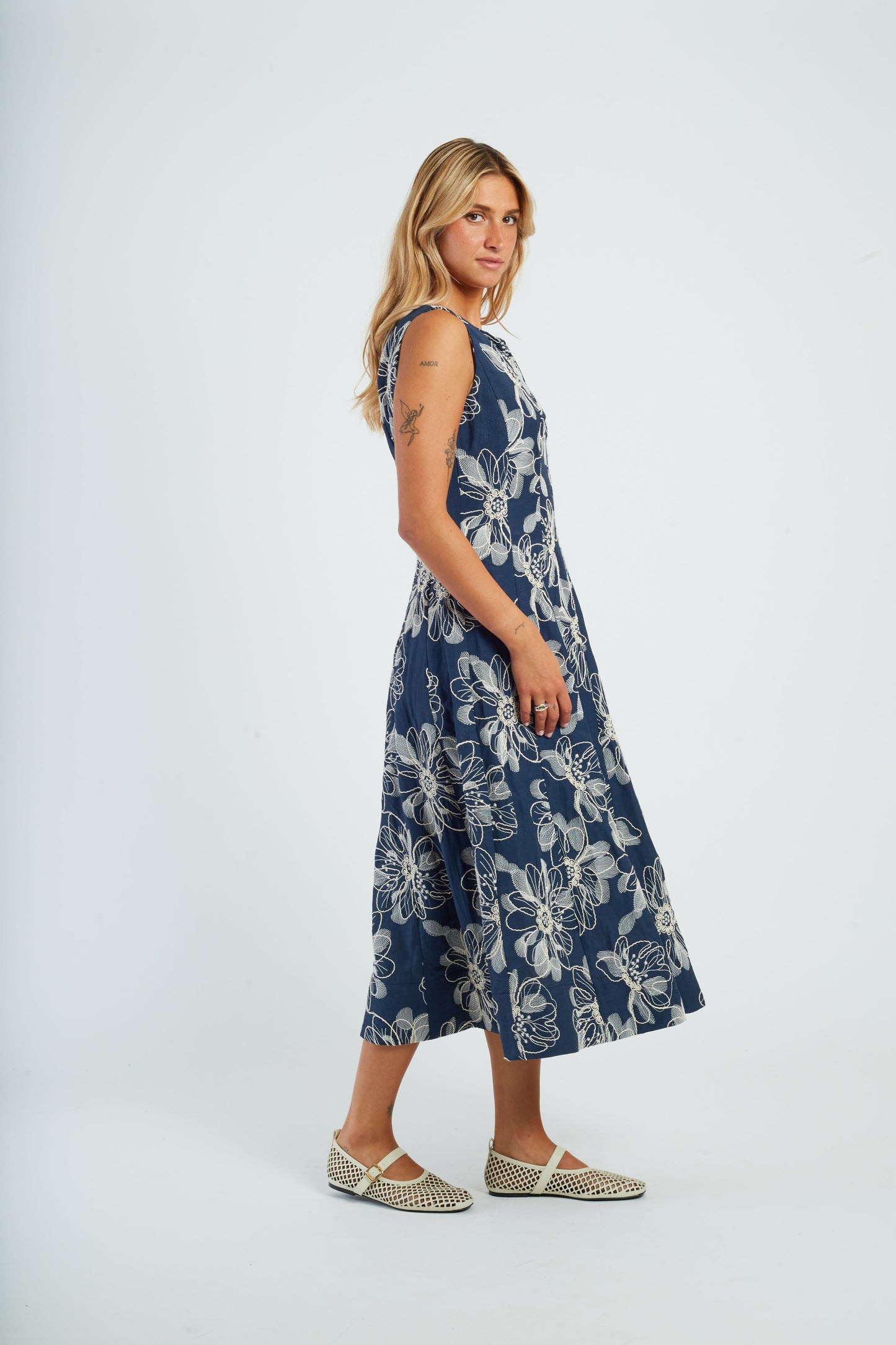 Derhy Embroidered Floral Dress Gao