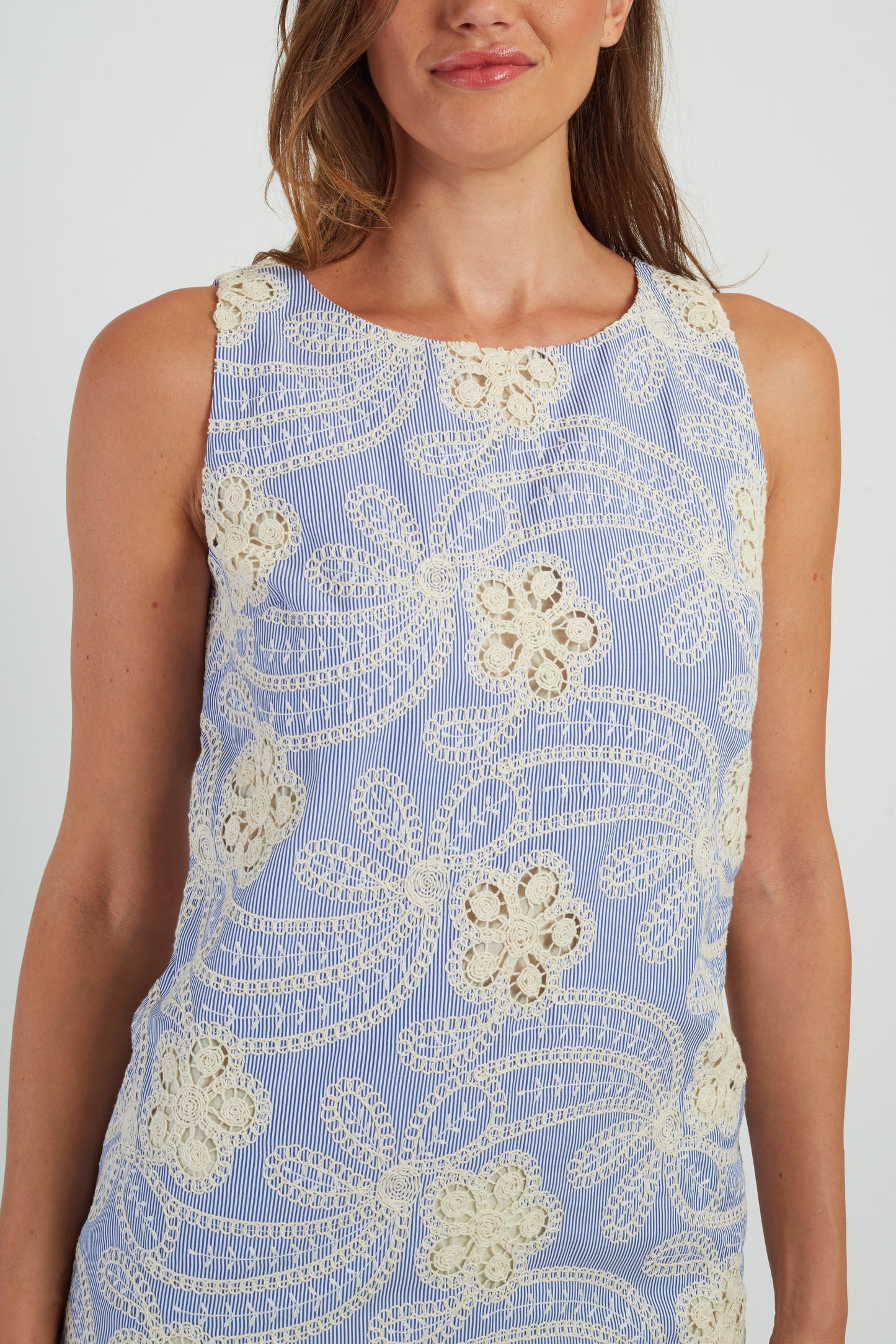 Derhy Blue Embroidered Dress Geronima