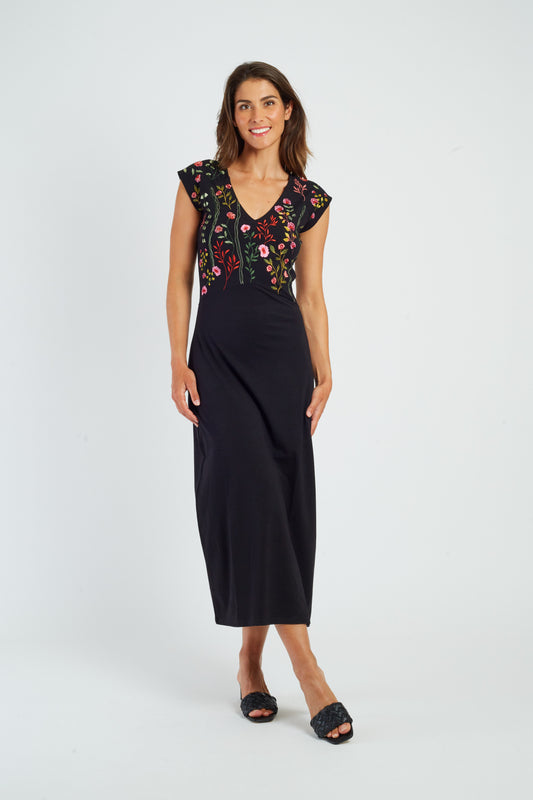 Derhy Black Floral Dress Galimatias