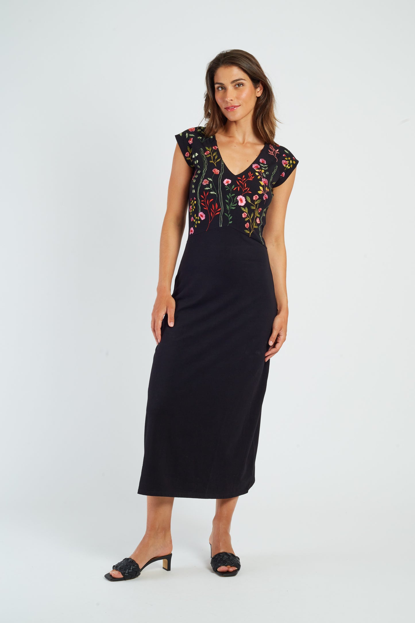 Derhy Black Floral Dress Galimatias