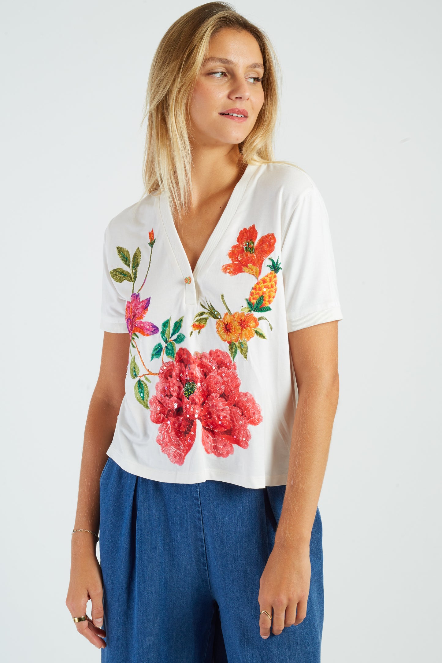 Derhy Ecru T-Shirt Cherine
