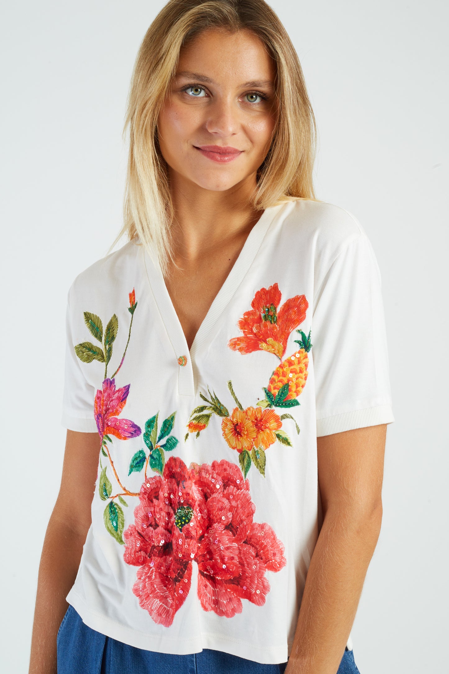 Derhy Ecru T-Shirt Cherine