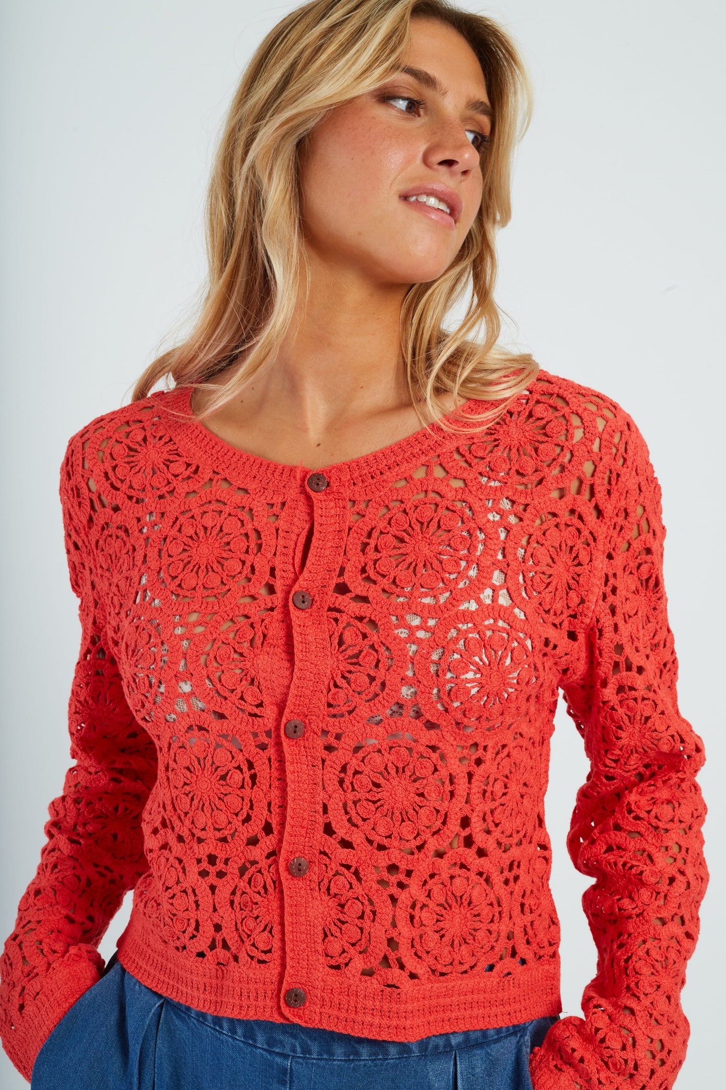 Derhy Coral Lace Cardigan Pascaline