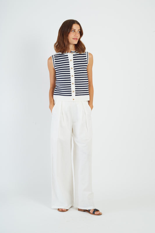 Derhy Stripe Knit Waistcoat Petula