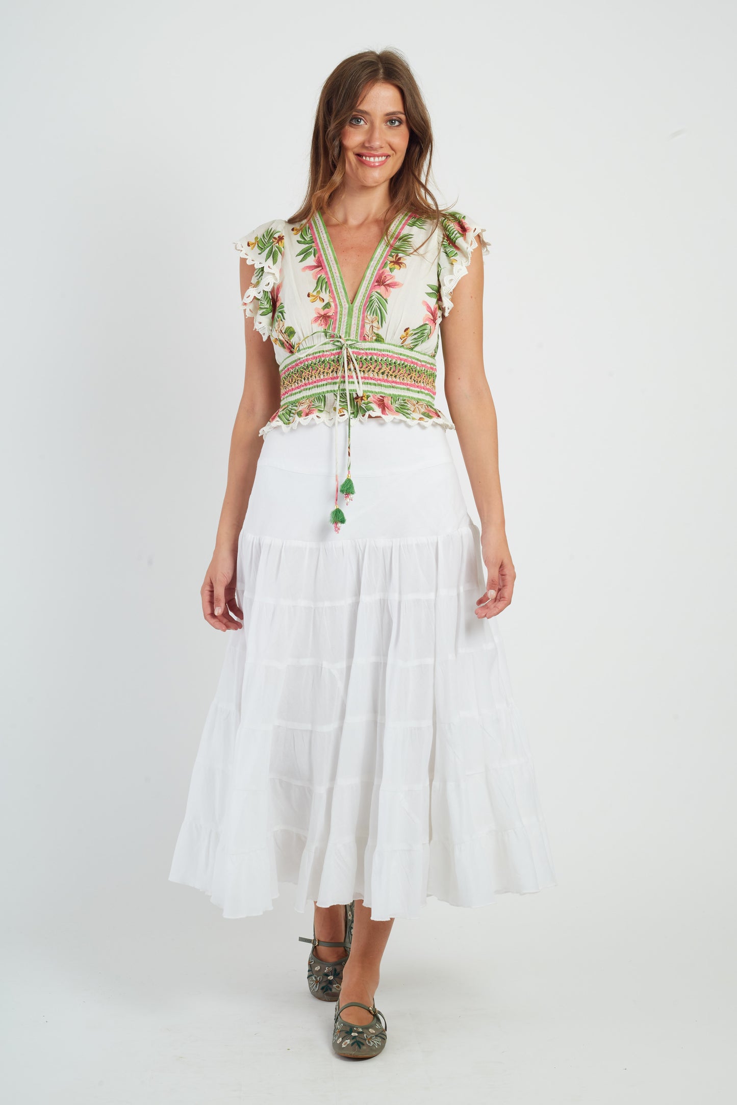 Derhy Off White Long Skirt Dahlia