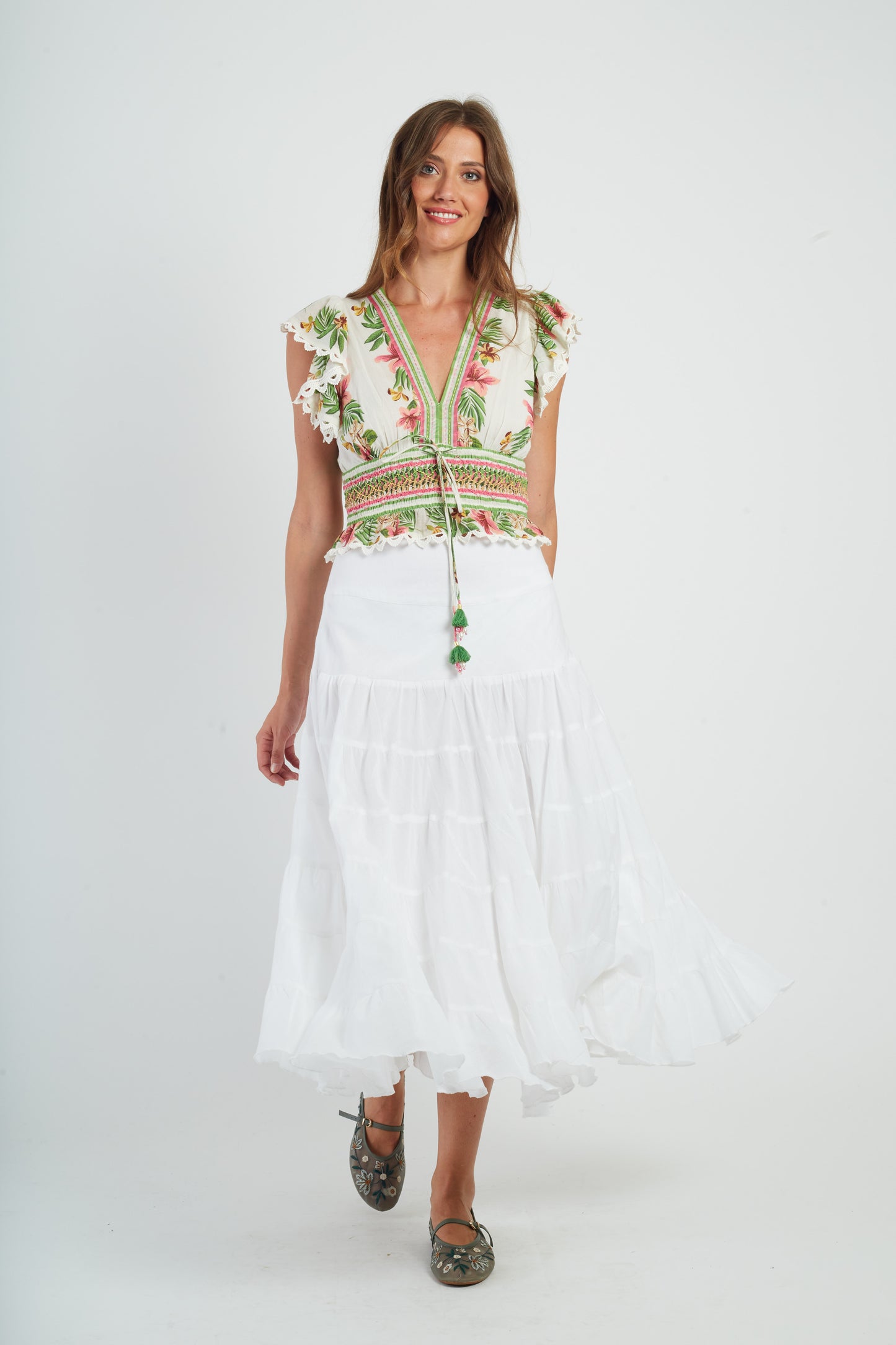 Derhy Off White Long Skirt Dahlia