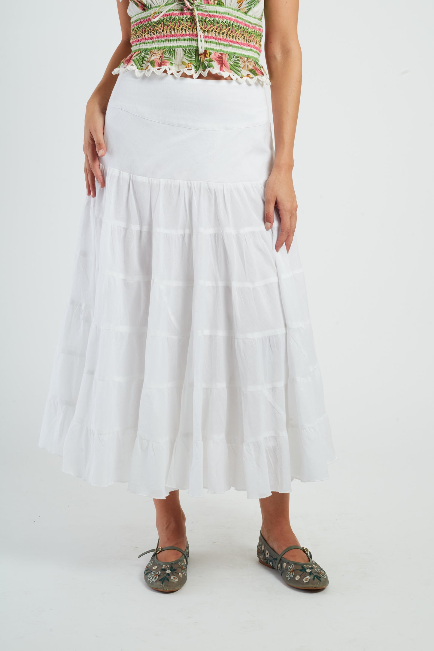 Derhy Off White Long Skirt Dahlia
