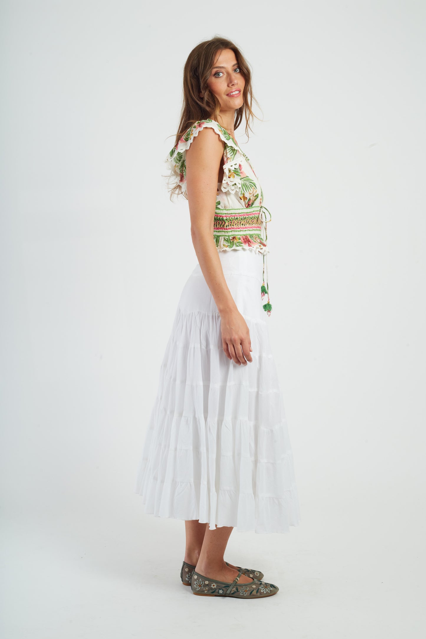 Derhy Off White Long Skirt Dahlia