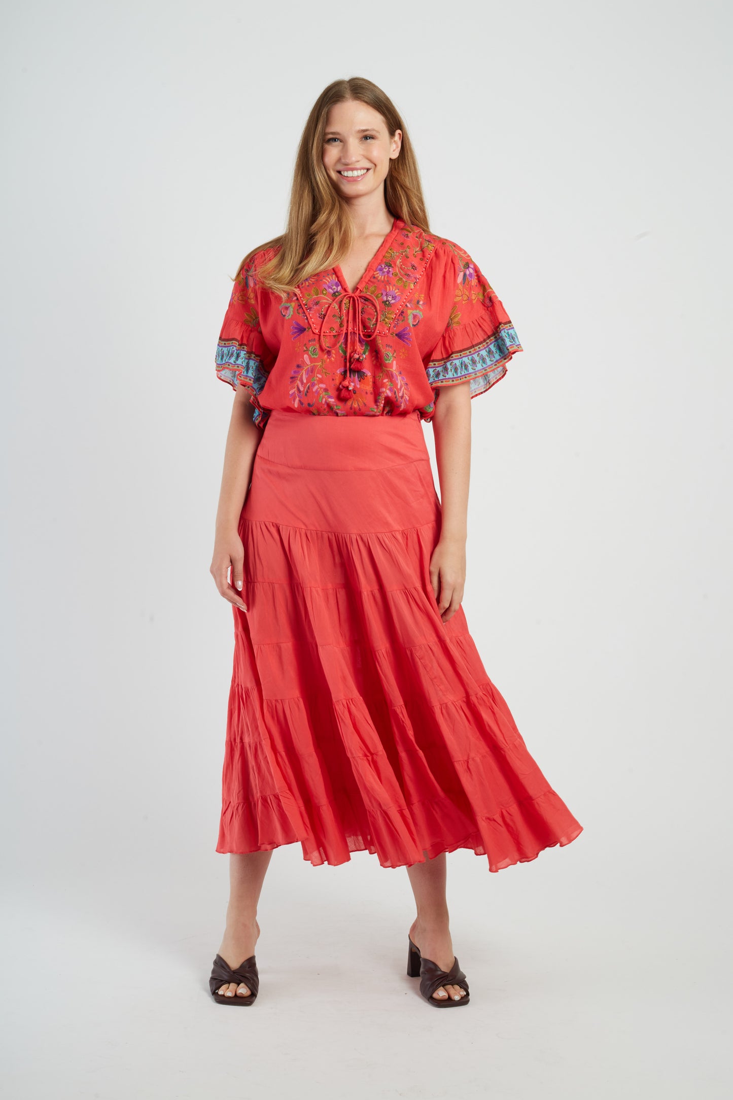 Derhy Coral Long Skirt Dahlia