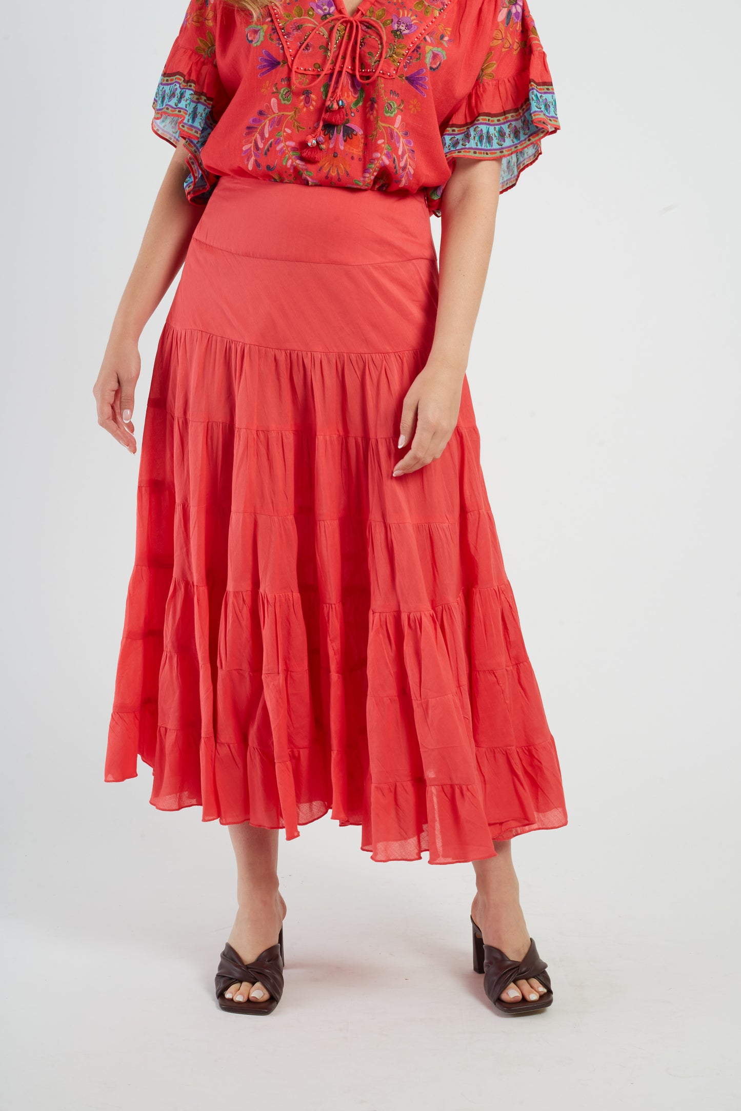 Derhy Coral Long Skirt Dahlia