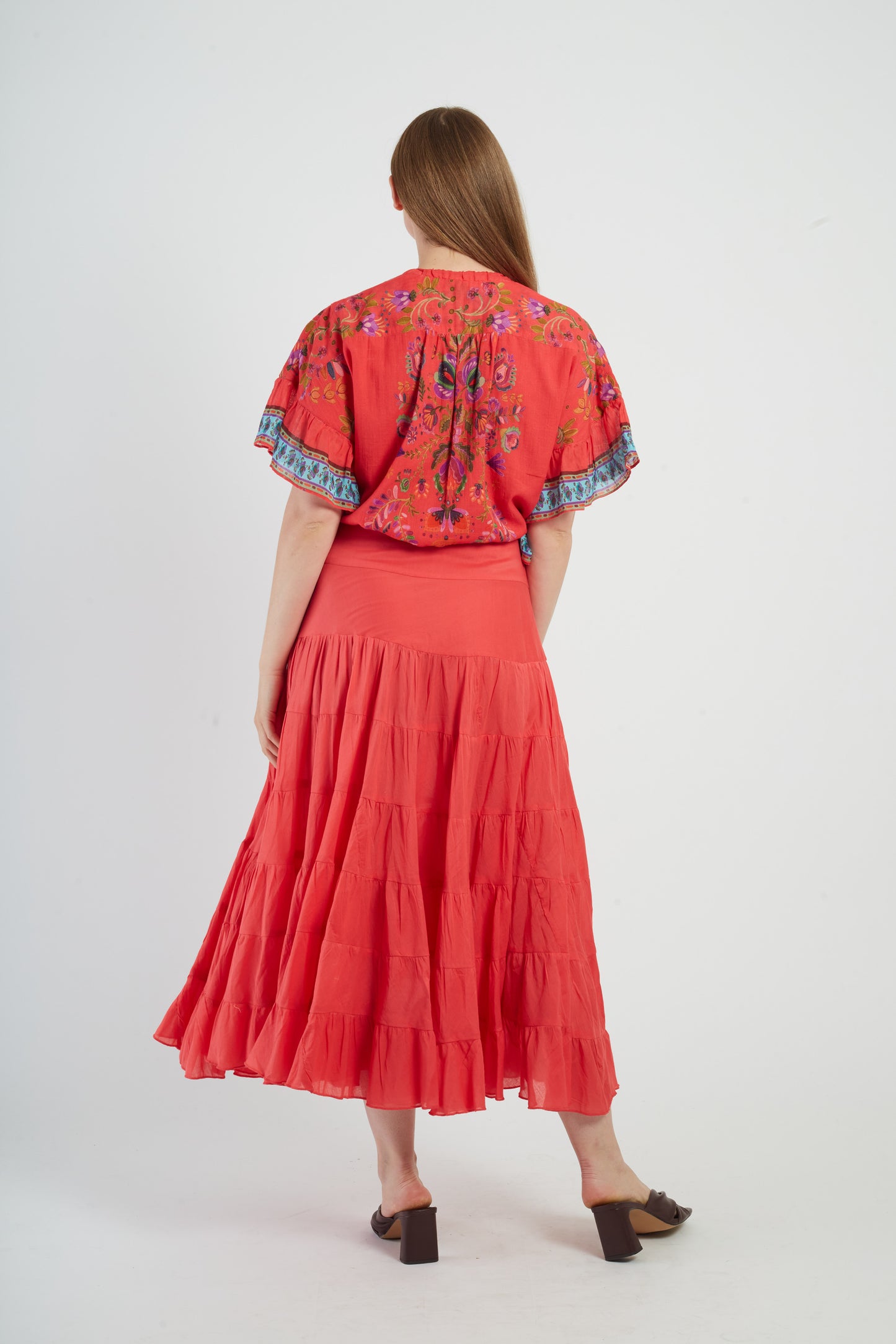 Derhy Coral Long Skirt Dahlia