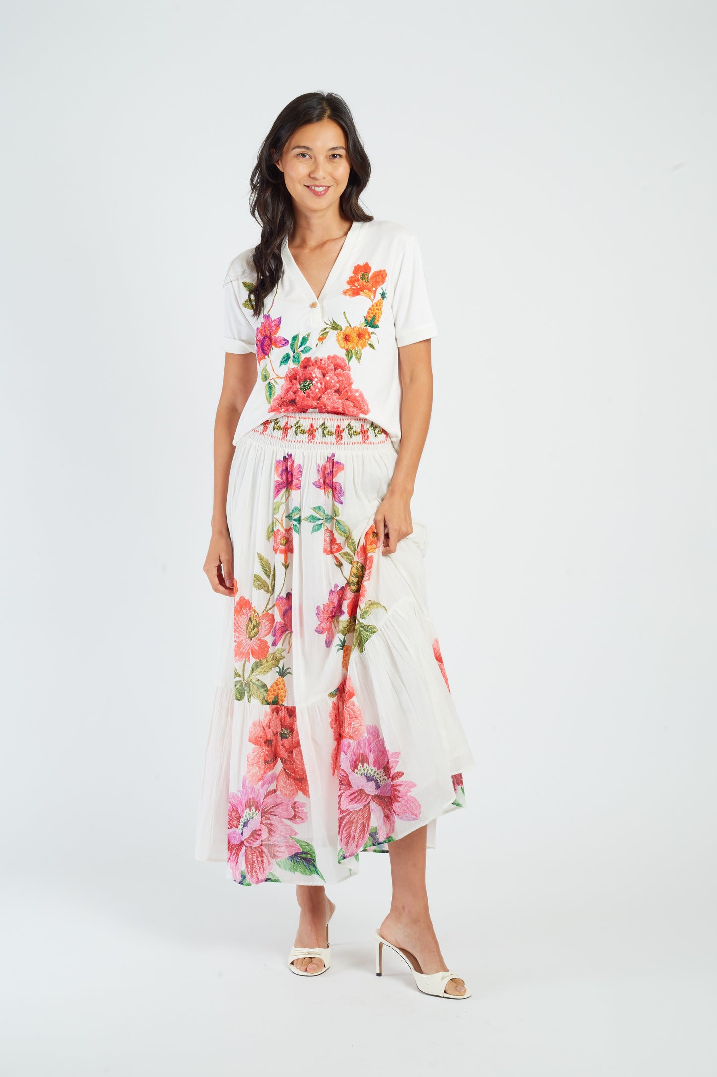 Derhy Floral Skirt Dominique