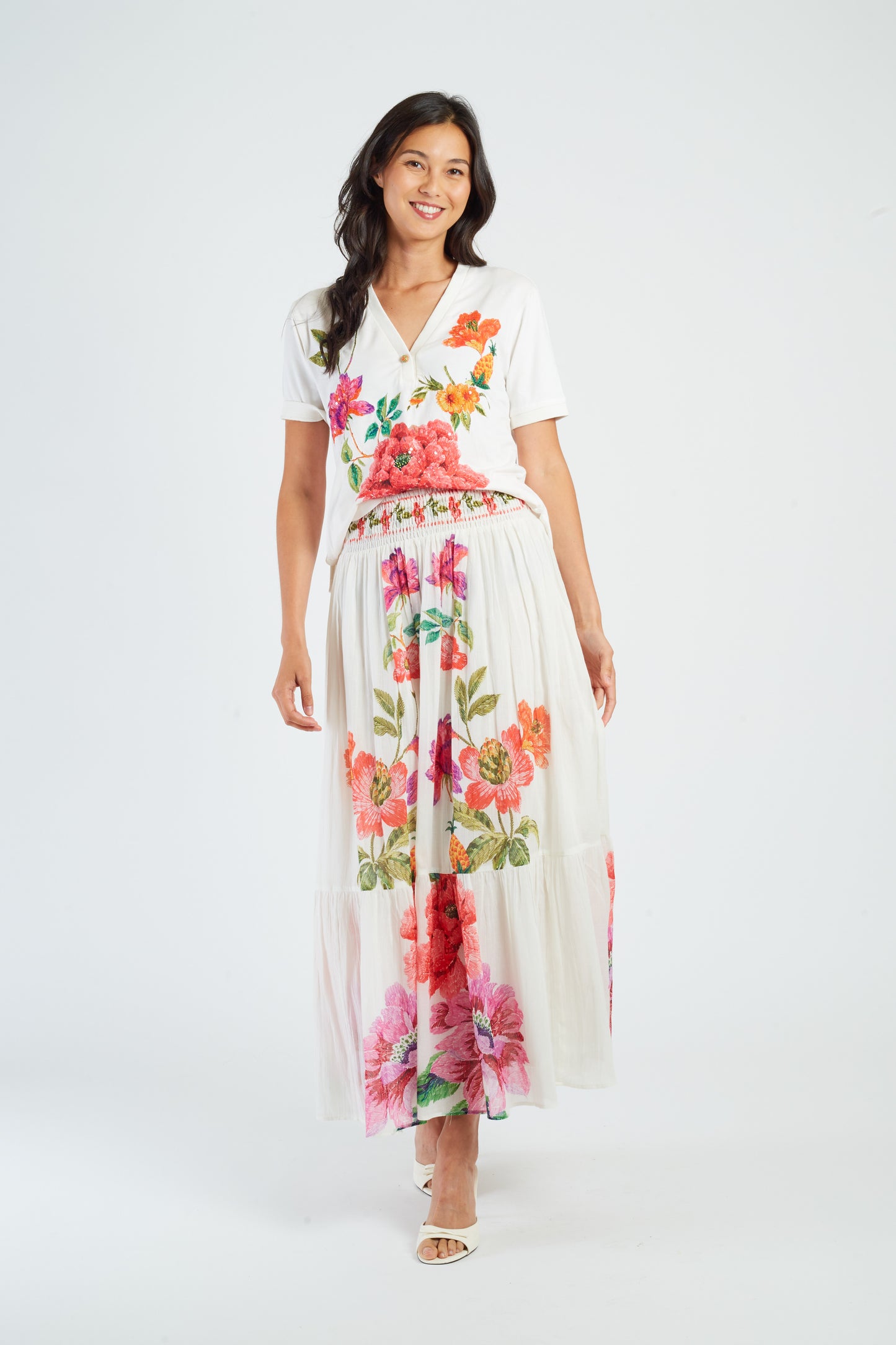 Derhy Floral Skirt Dominique