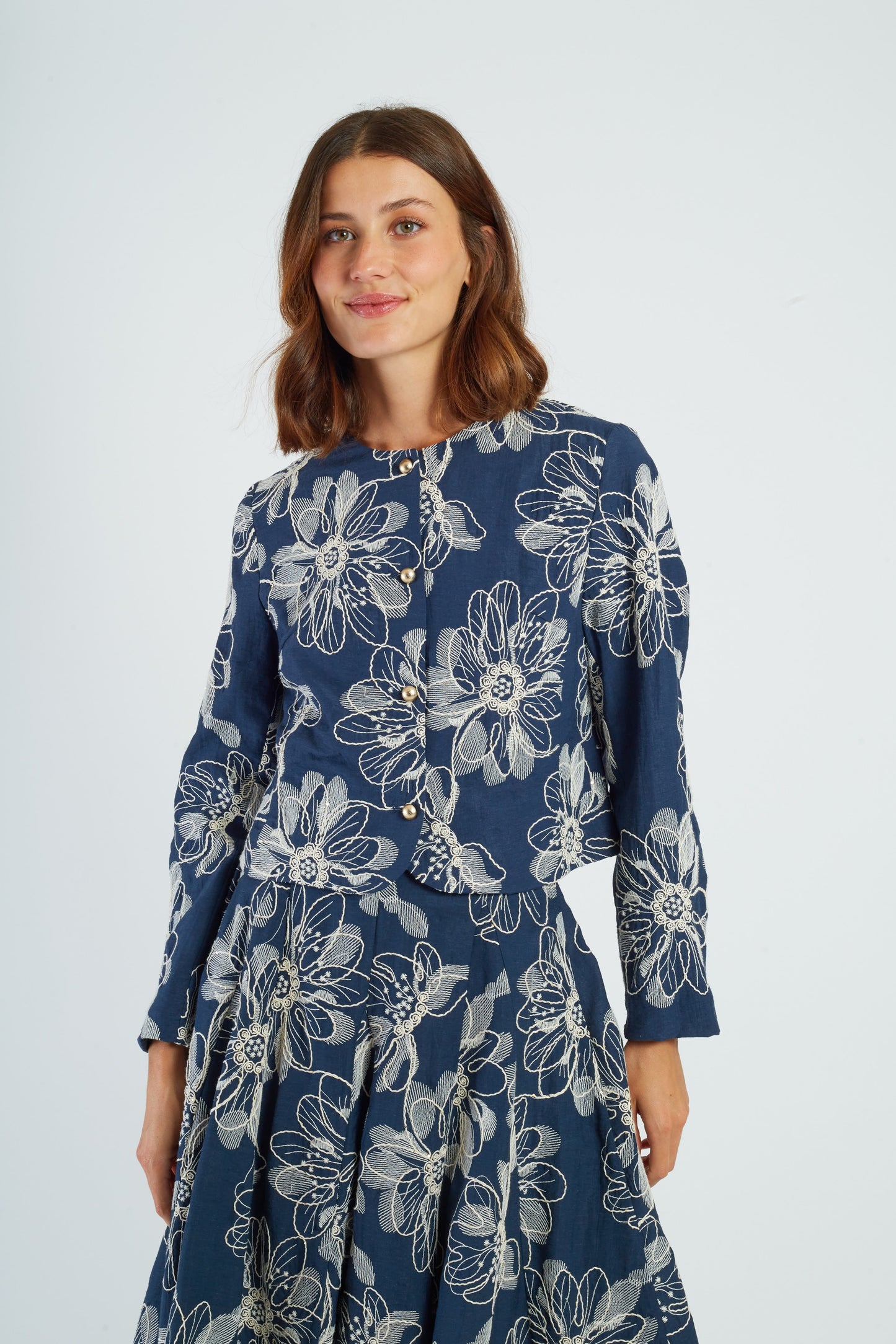 Derhy Embroidered Floral Jacket Octavie