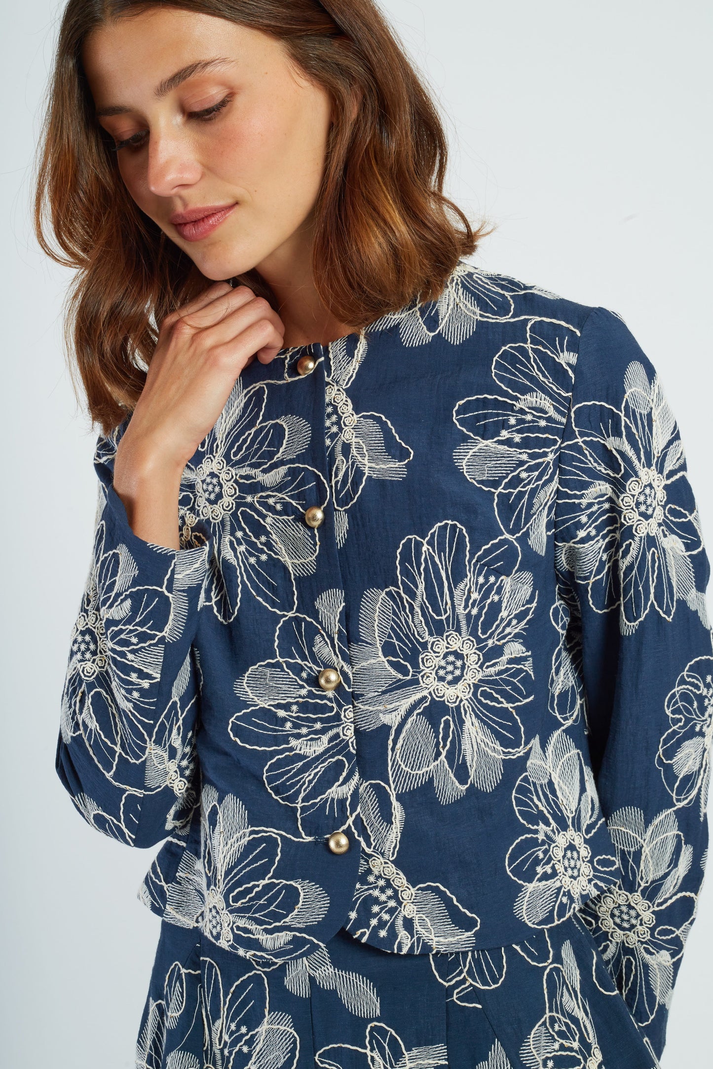 Derhy Embroidered Floral Jacket Octavie
