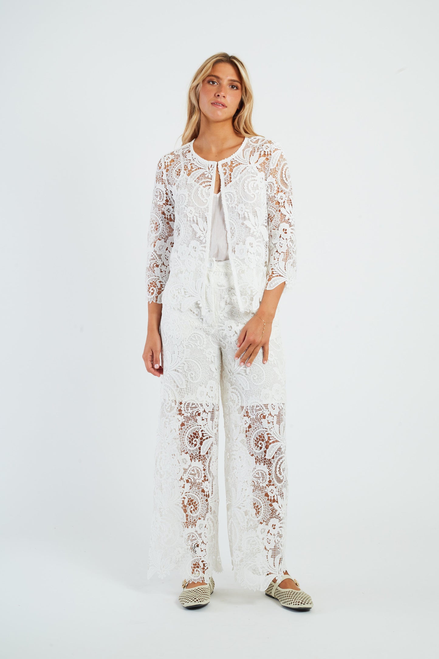Derhy White Lace Jacket Odalys