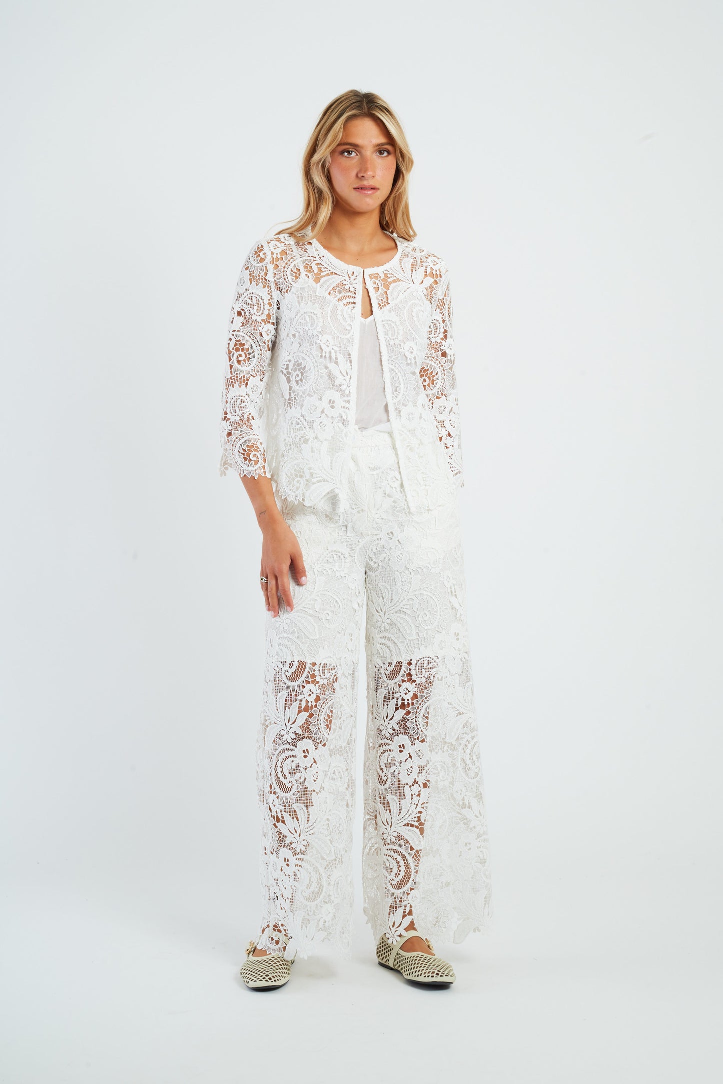 Derhy White Lace Jacket Odalys