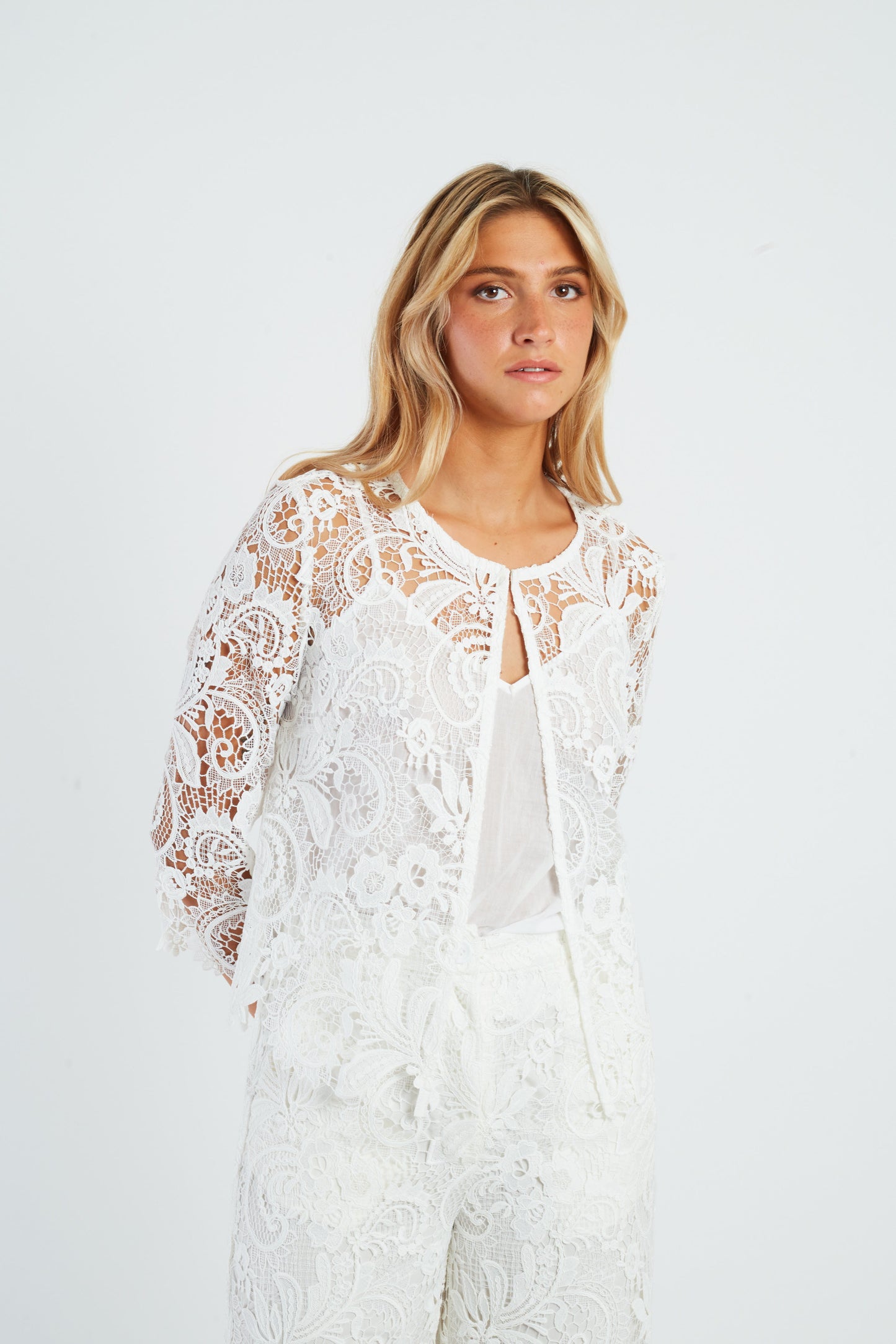Derhy White Lace Jacket Odalys
