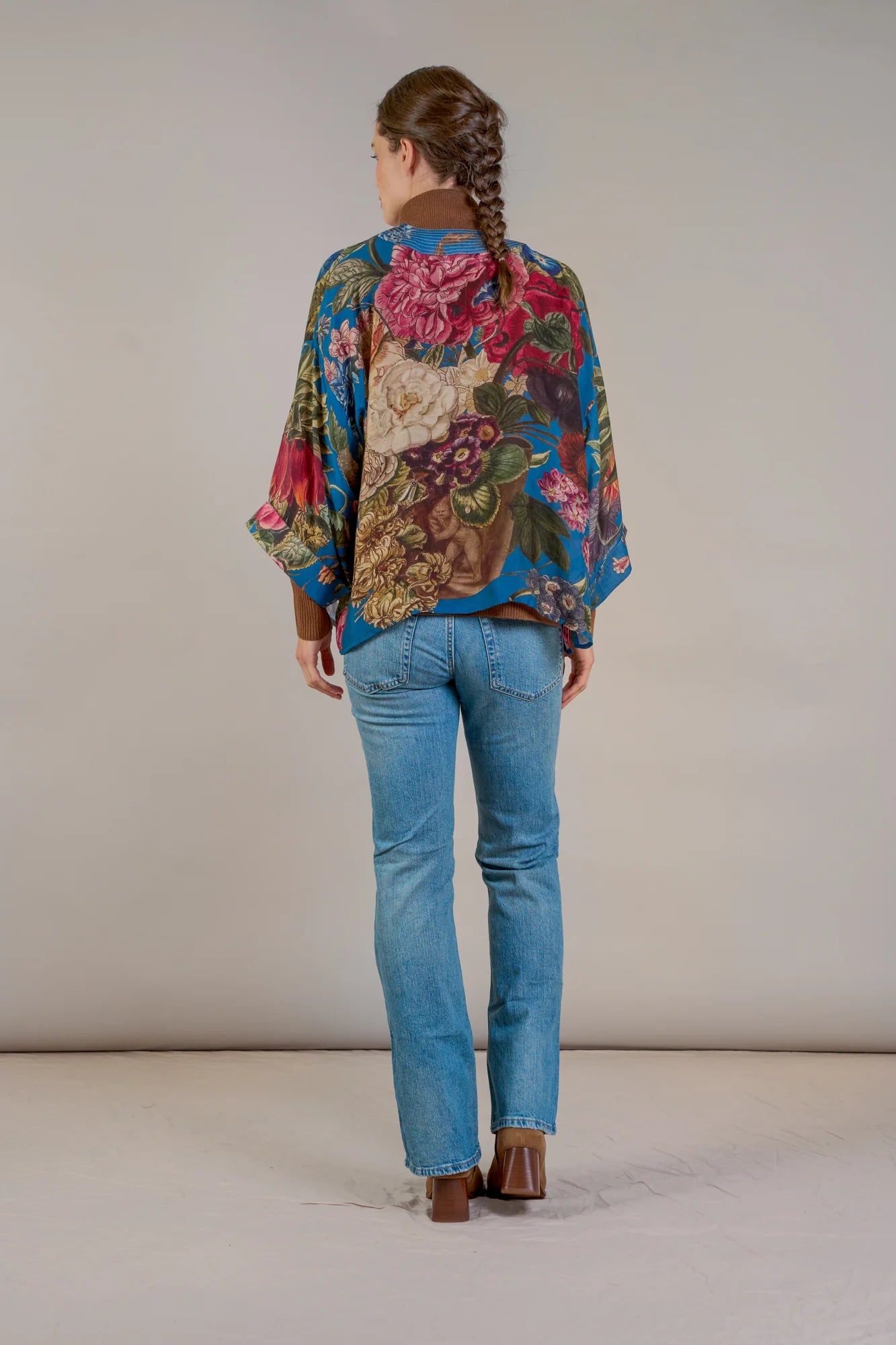 One Hundred Stars Primula Teal Kimono KIMPRITEA