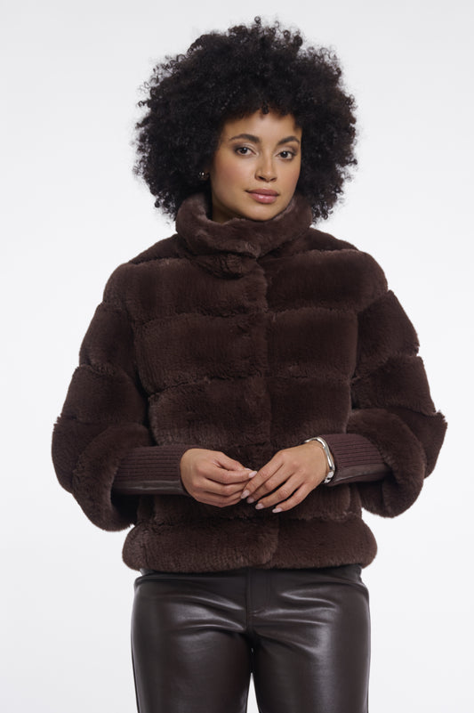 Rino & Pelle Coffee Fur Jacket Feline