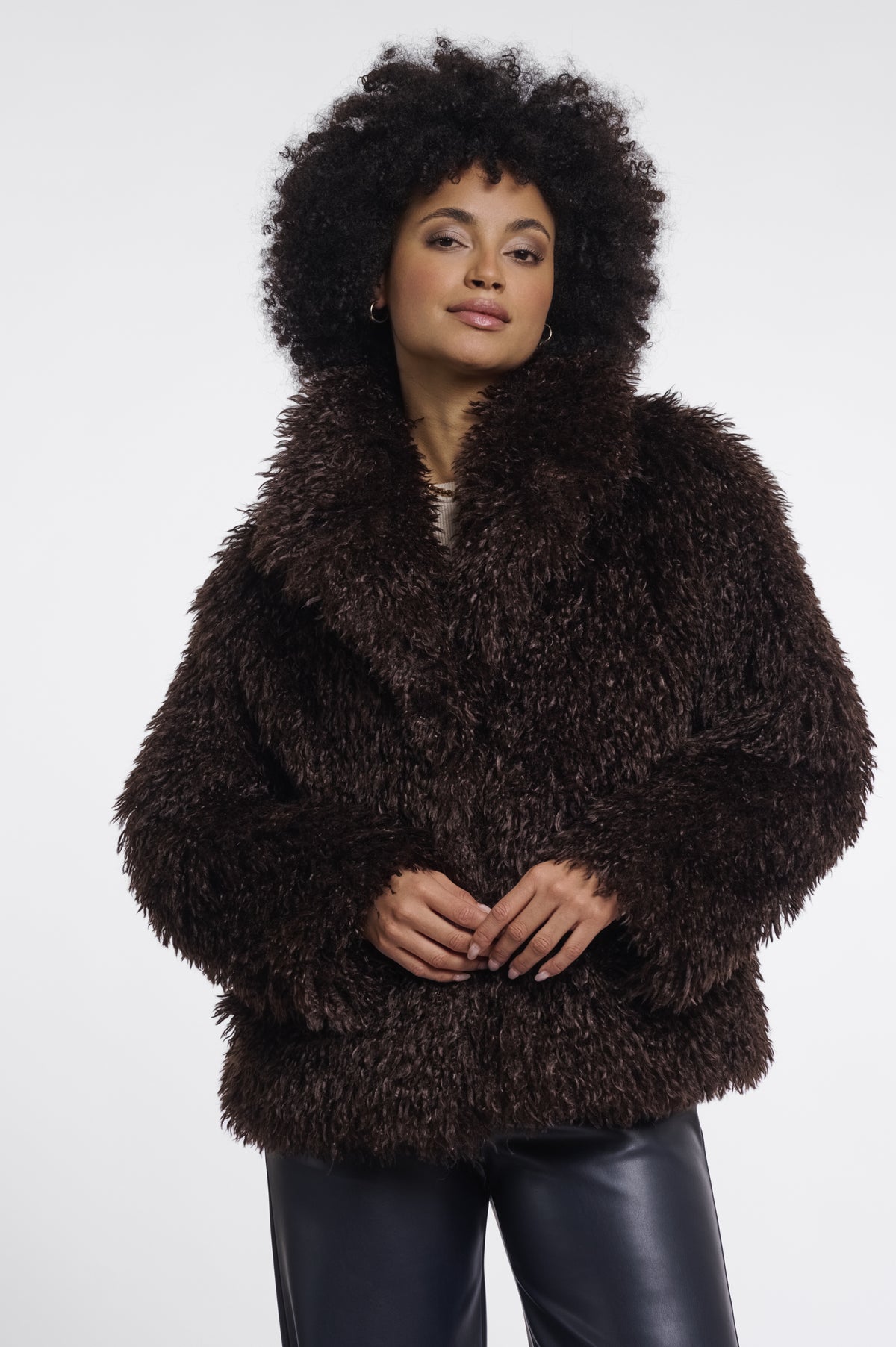 Rino & Pelle Coffee Short Coat Lias
