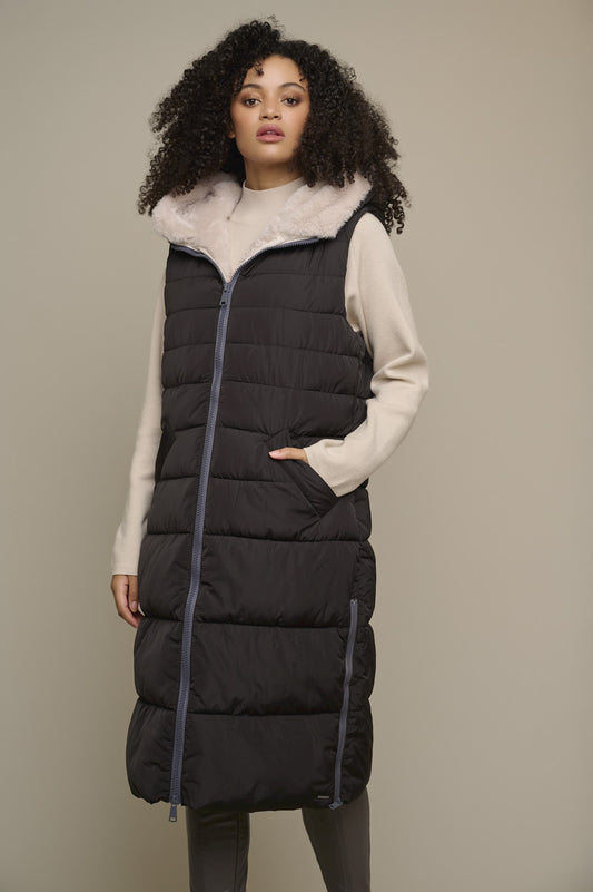 Rino & Pelle Black Longline Gilet