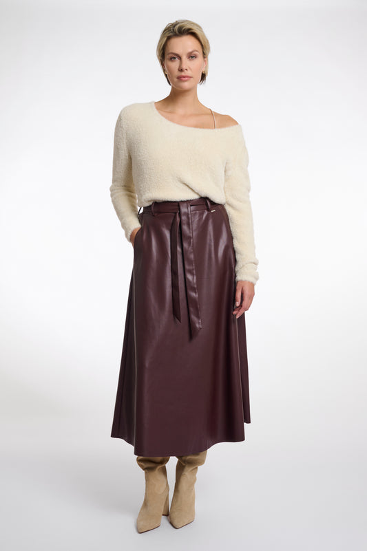 Rino&Pelle Burgundy Pleather Skirt Chelsea