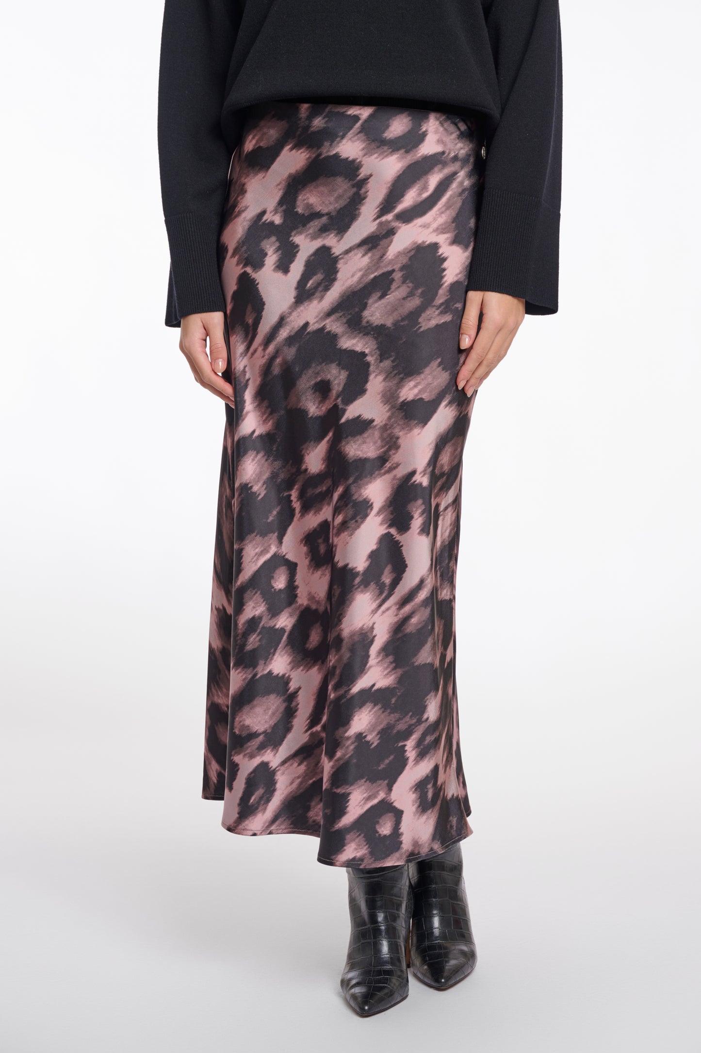 Rino & Pelle Leopard Satin Skirt Vera