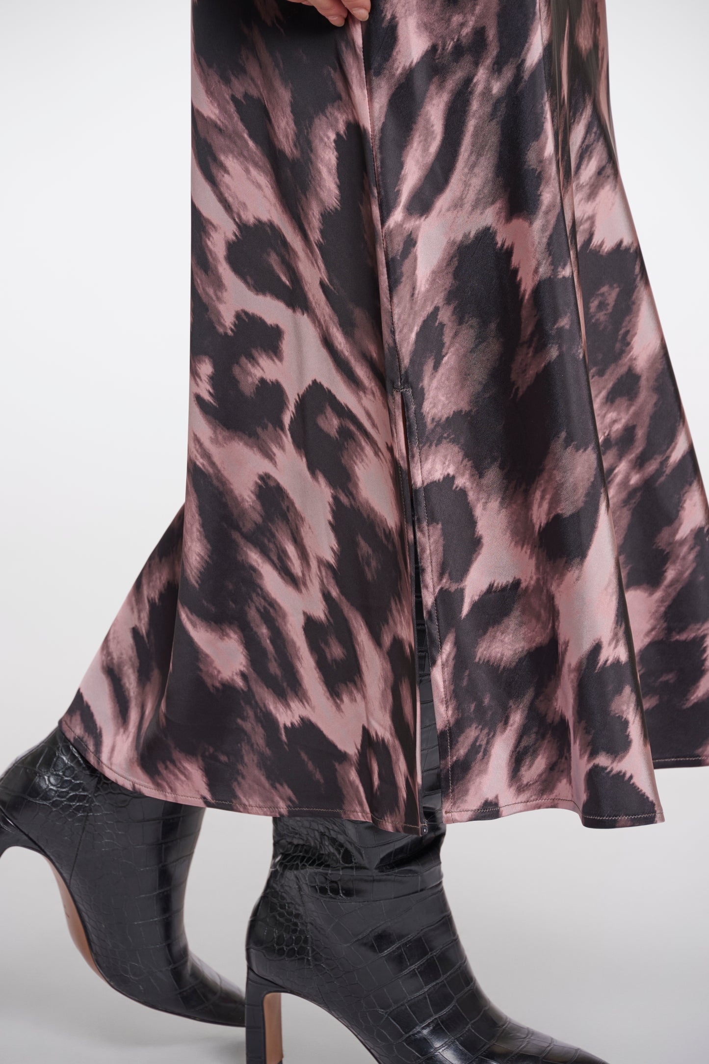 Rino & Pelle Leopard Satin Skirt Vera
