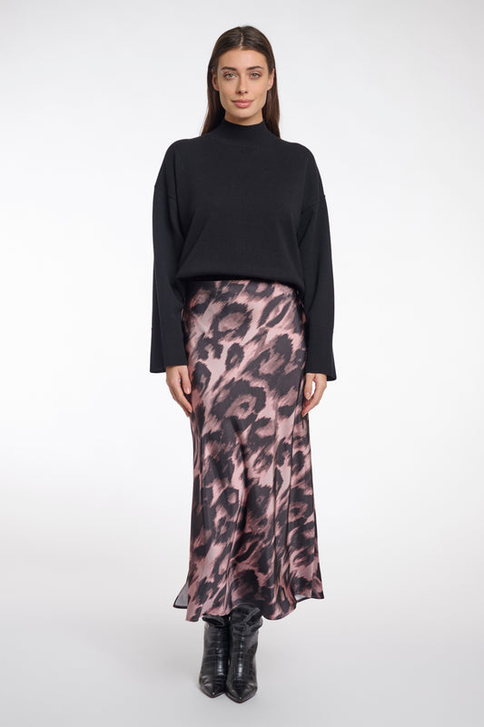 Rino & Pelle Leopard Satin Skirt Vera