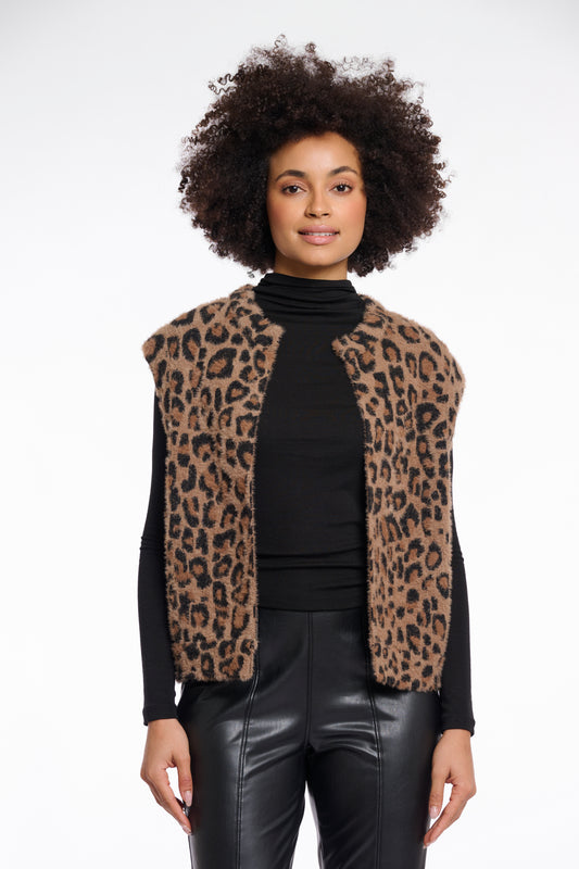 Rino & Pelle Leopard Gilet Elona