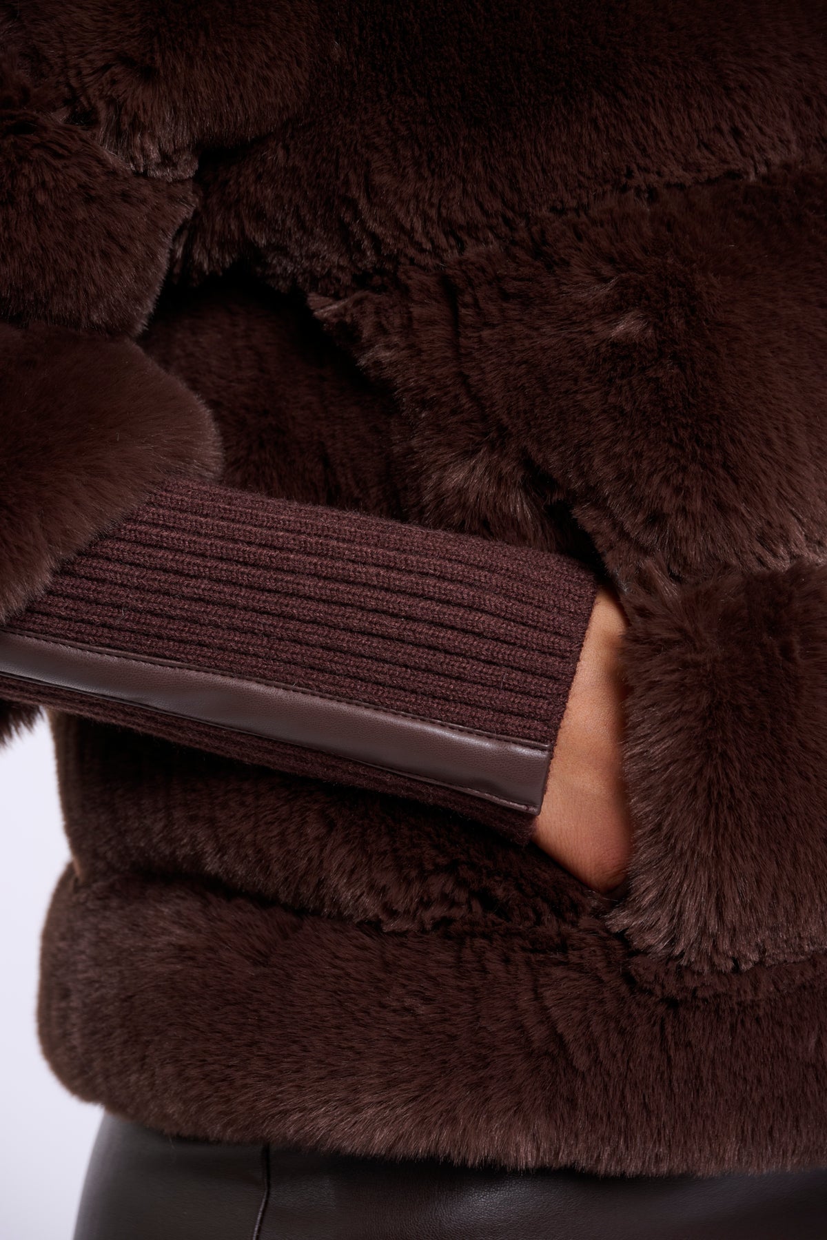 Rino & Pelle Coffee Fur Jacket Feline